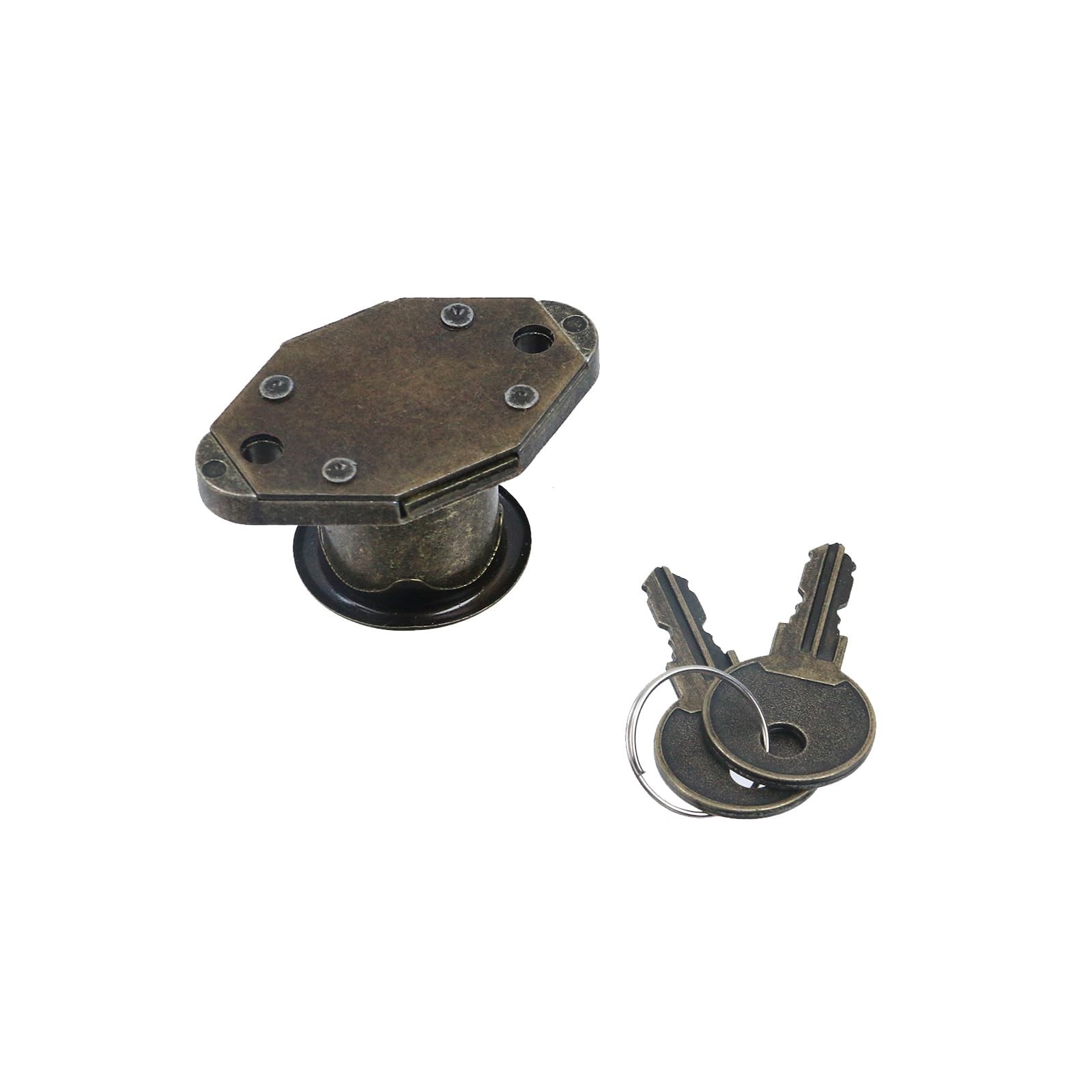 Antique Bronze Desk Cabinet Lock with Keys – 4 Pack Drawer Security Locks