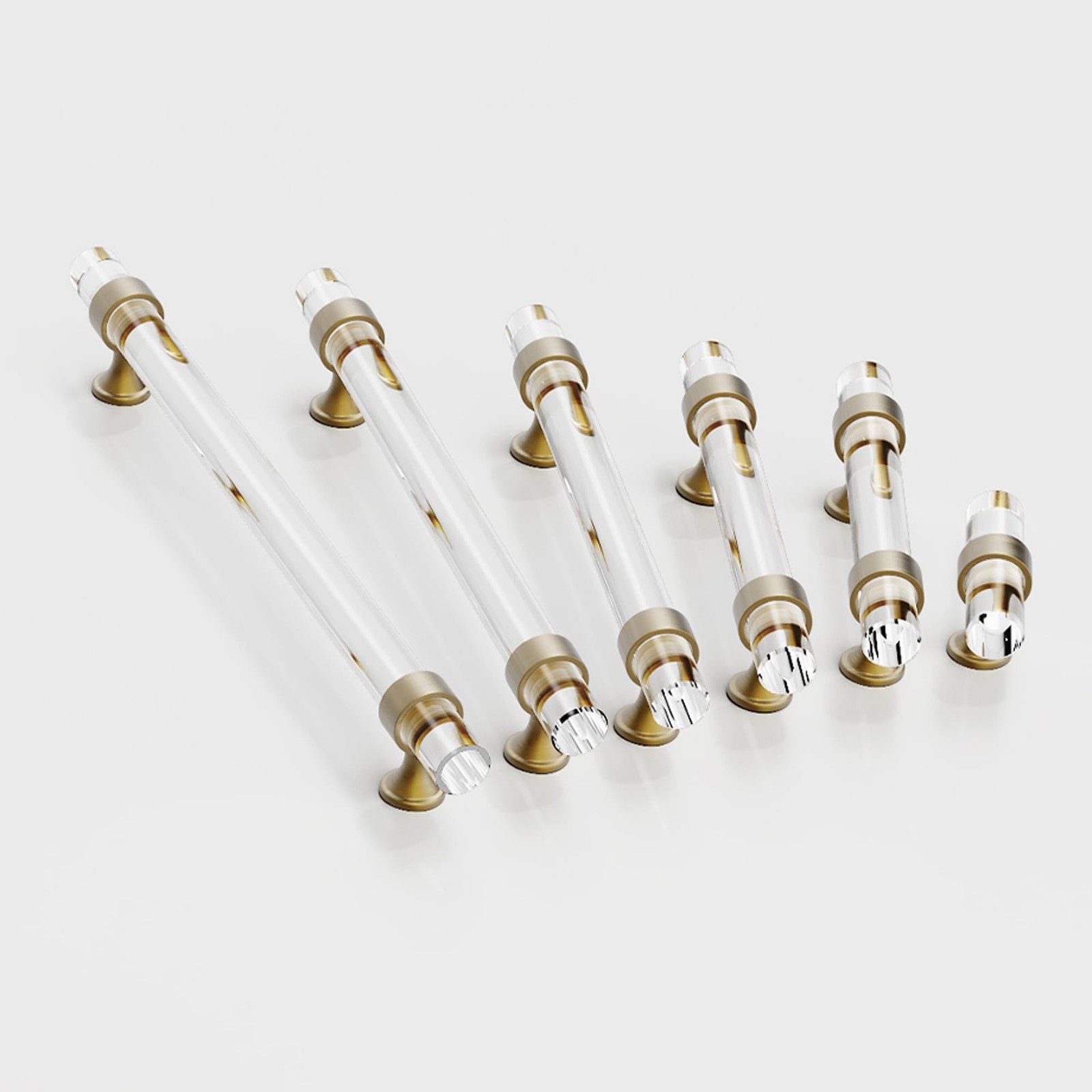 5″ Cabinet Handles Kitchen Cabinets Drawer 6 Pack, Champagne Bronze Crystal P…