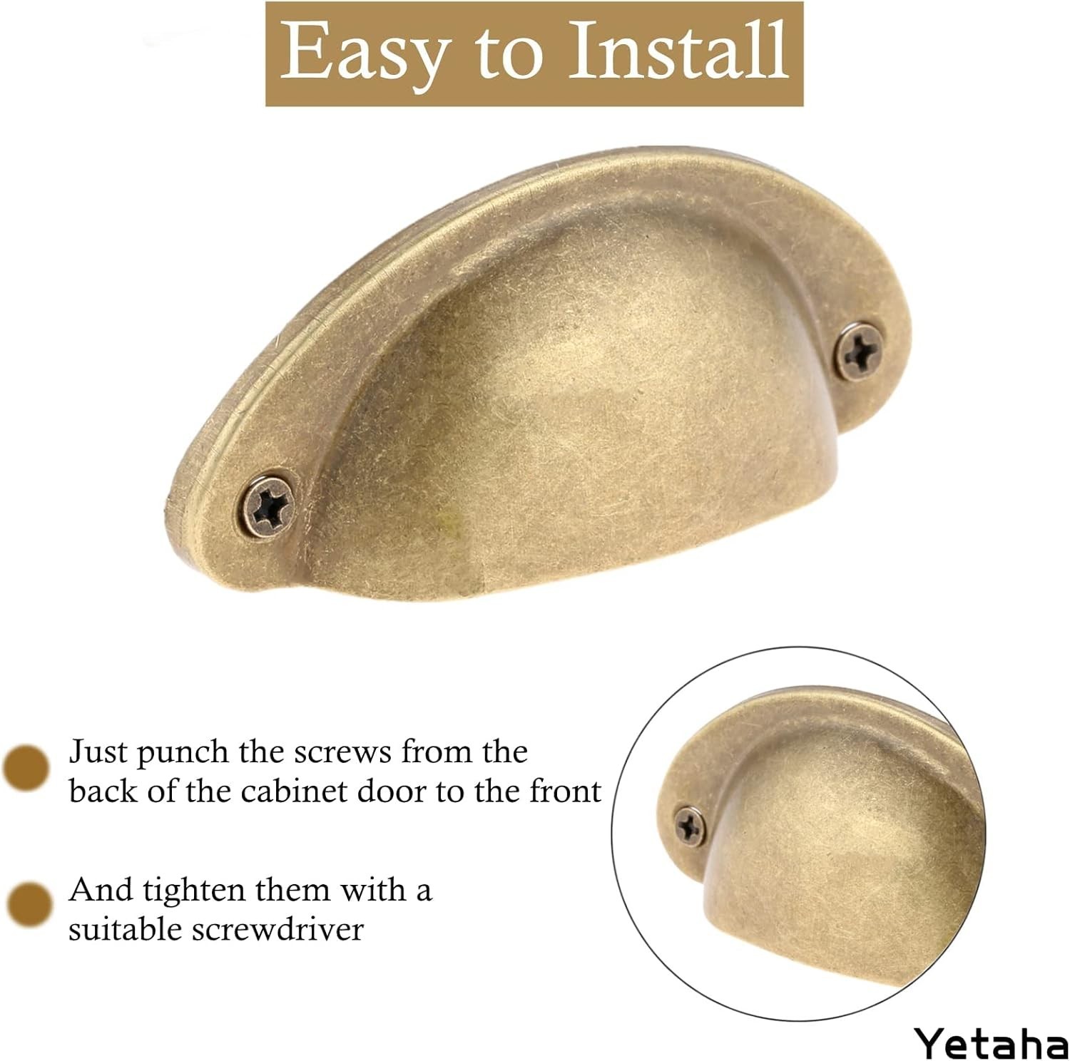 Chic 10-Pack Golden Antique Pulls for Furniture – Durable & Stylish Drawer Knobs