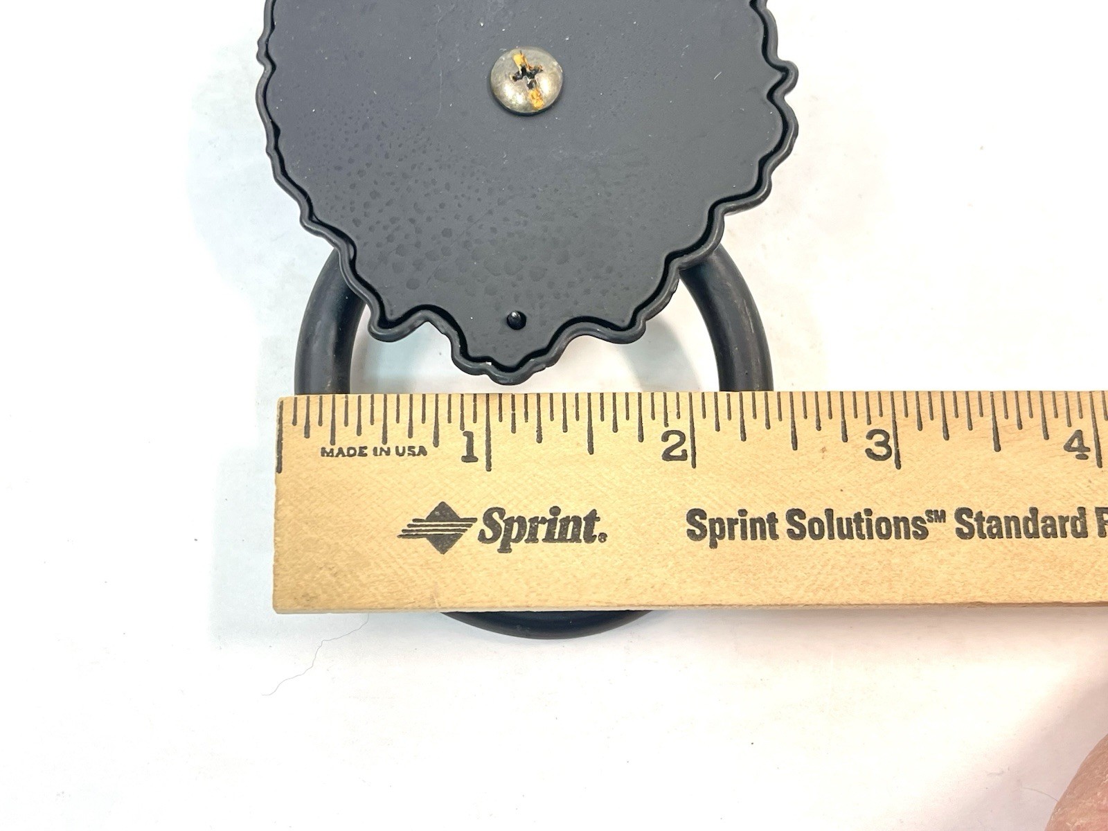 NOS Large 4.5″ Black Finish Lion Head Drop Ring Drawer Pull KBC Brass Co