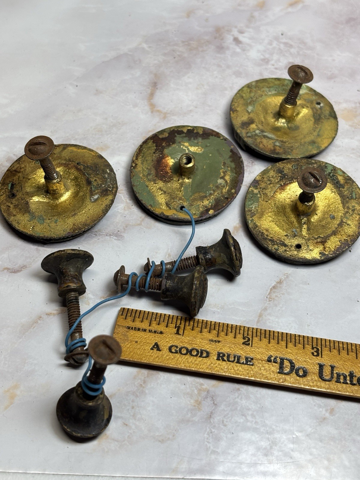 Antique Drawer Pulls Hardware Ornate Round Deco Ring Pulls Set Of 4