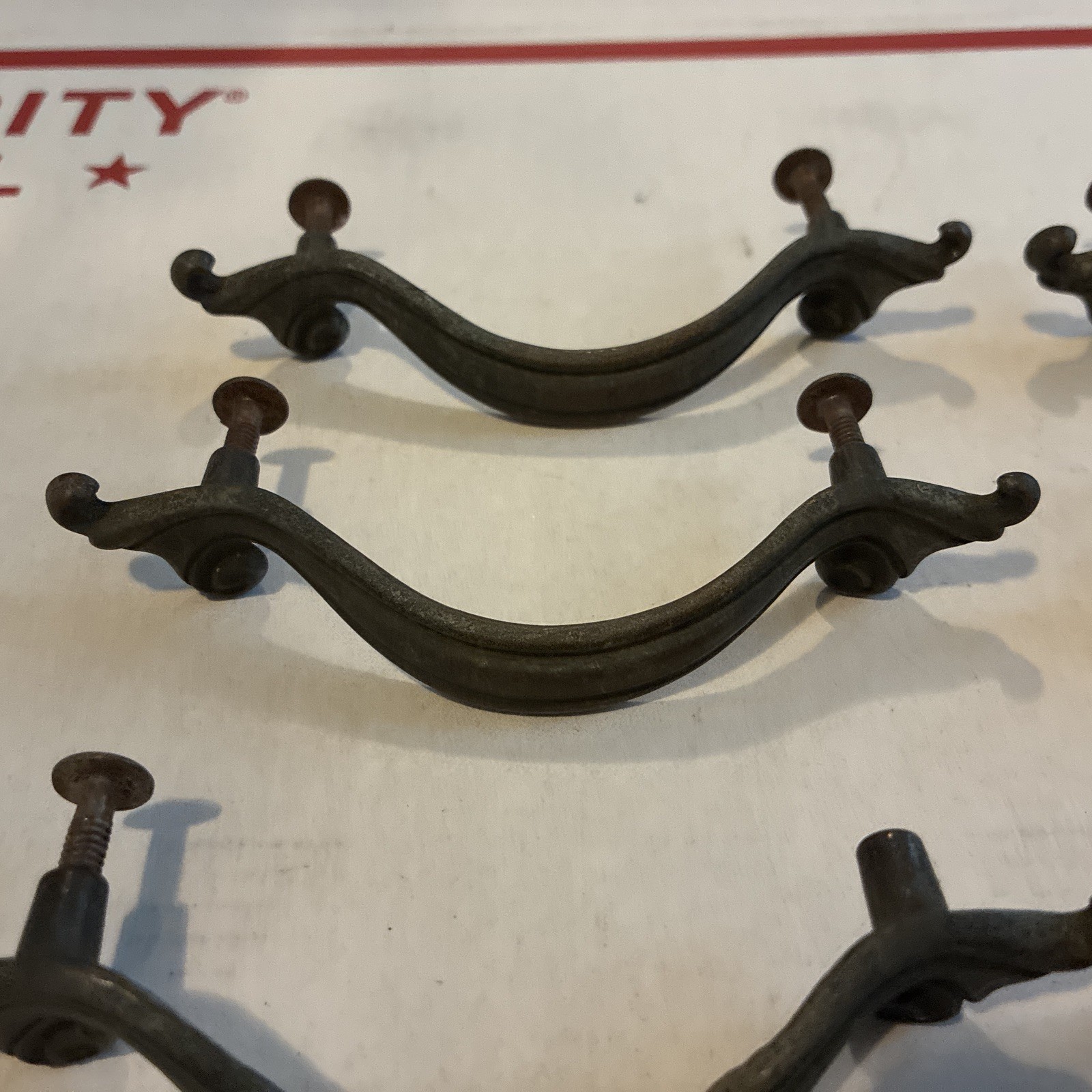8pcs Vintage Drawer Pull French Provincial XL Acanthus Leaf Style Brass