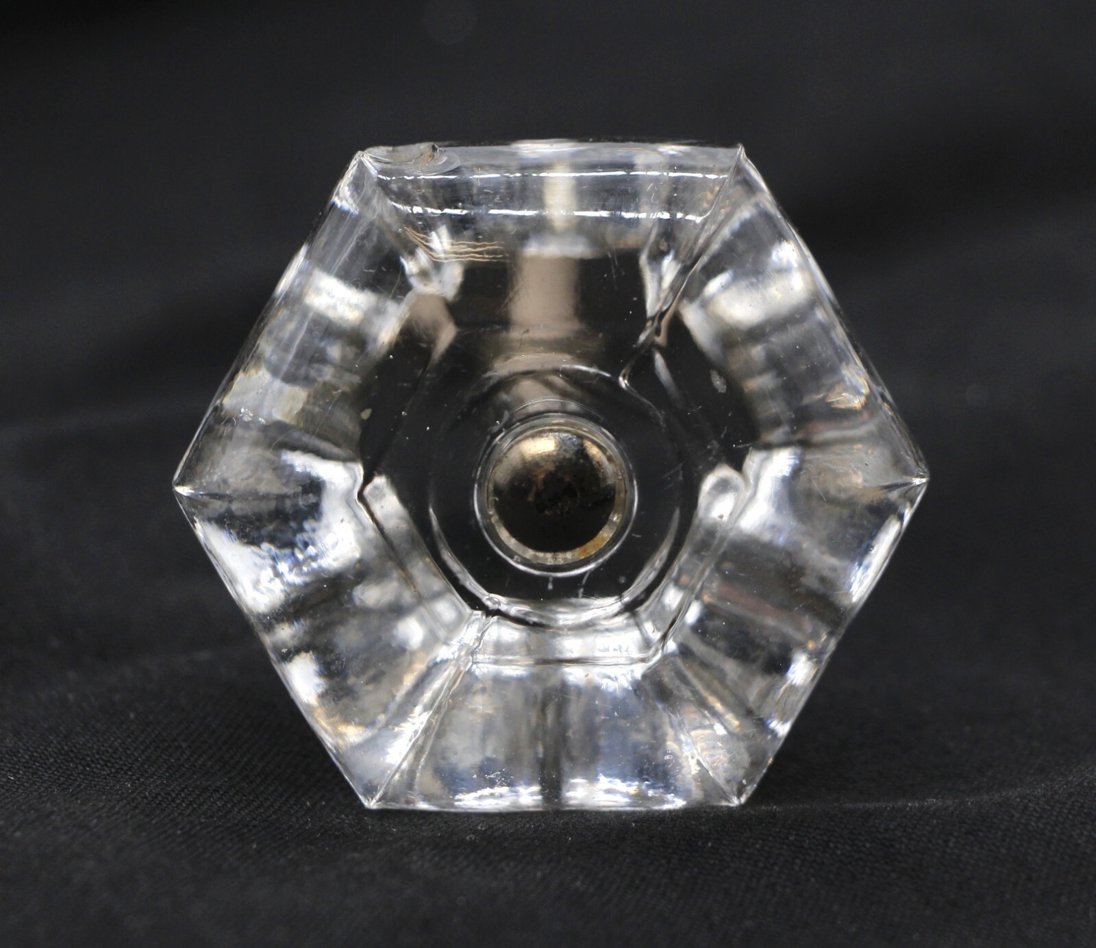 1.75 in. Vintage Hexagon Glass Drawer Cabinet Knob