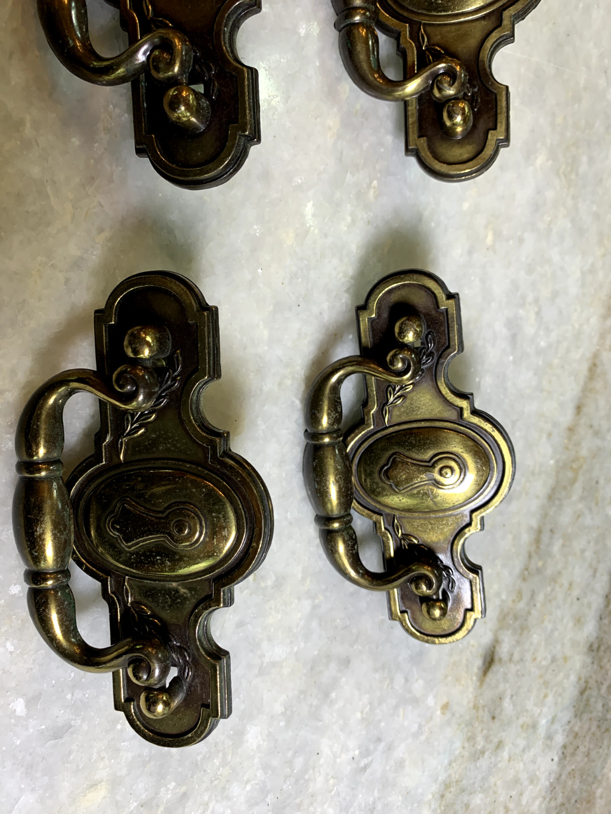 Vintage Mid Century 1970s 70s 1960s 60s Metal Drop Handles Knob Pulls