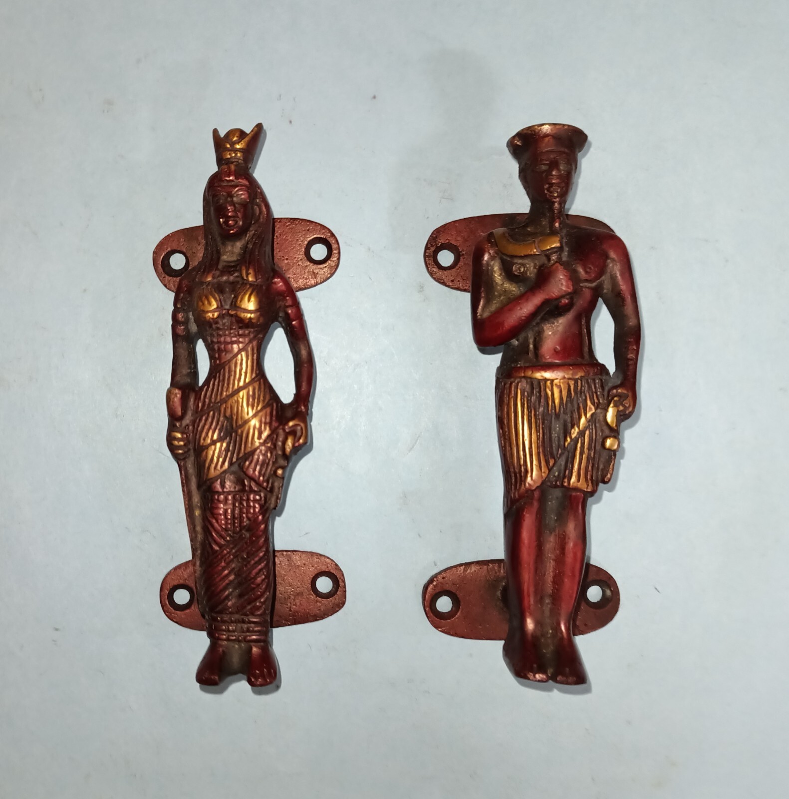Tribal Man and Woman Door Grip Roman Empires Brass Egypt Door Handles Pair HK560