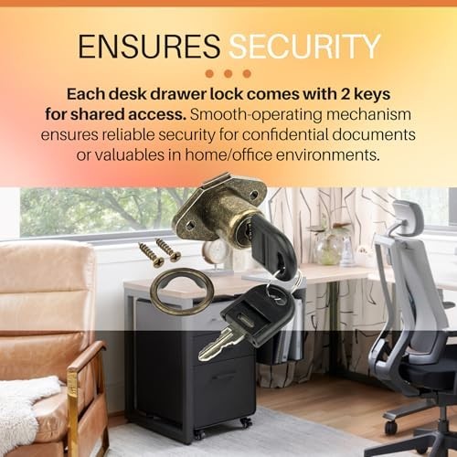 2 Pack Antique Bronze Drawer Locks with Keys – Secure Cabinet Lock for Dresser &