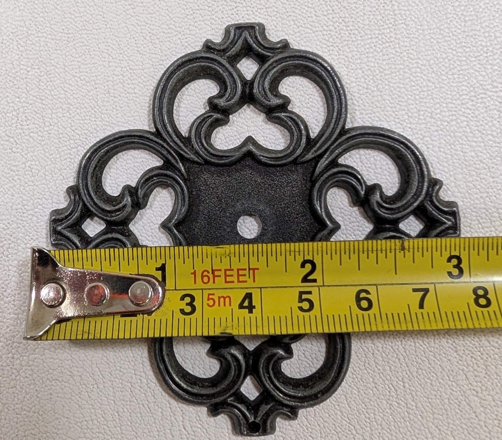 Vintage Ajax 1060 Espana Royale Pewter Cabinet Backplate 2.5″ and Pull Knob