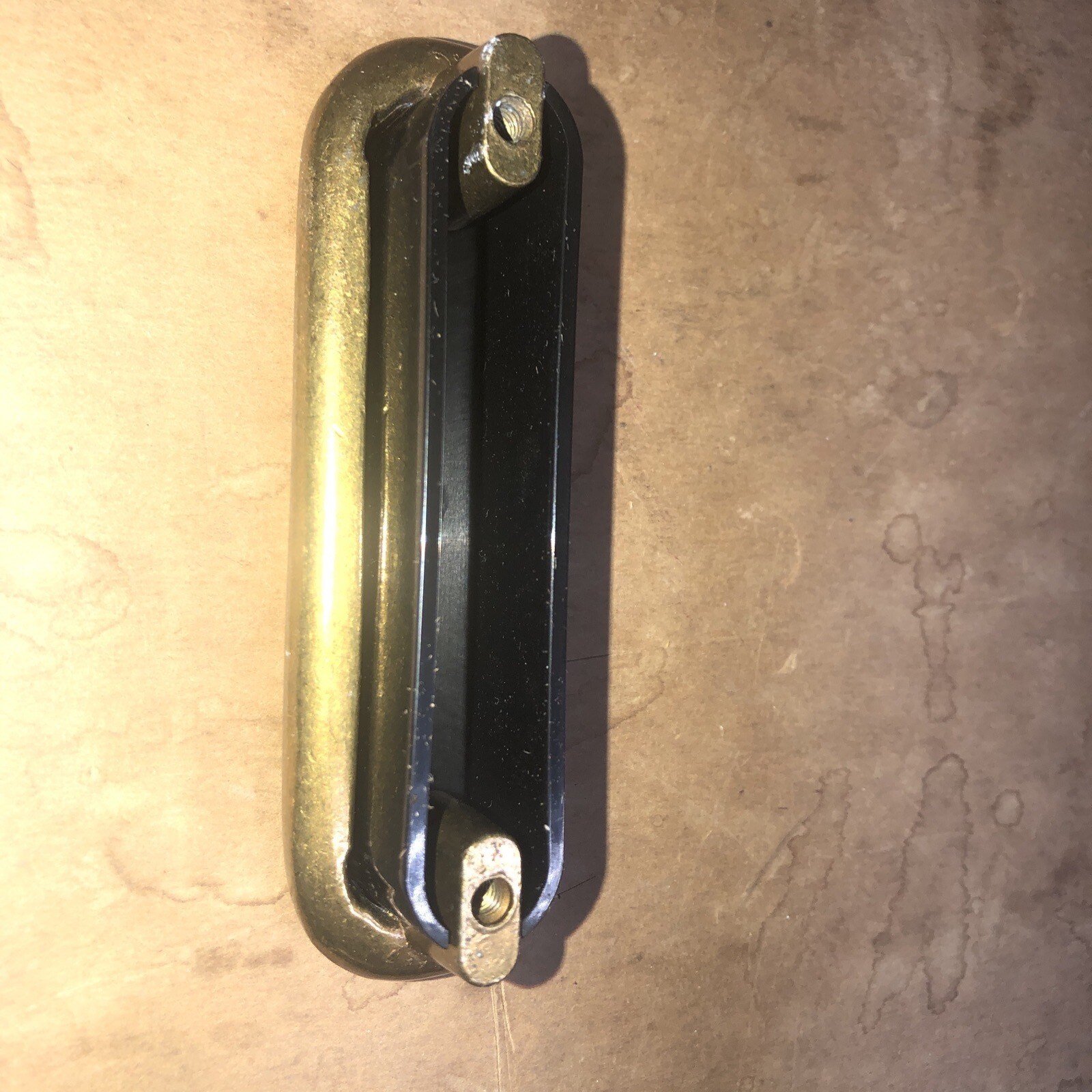 Vintage Art Deco Black Bakelite and Brass Drawer/Cabinet Handles Set Of 4