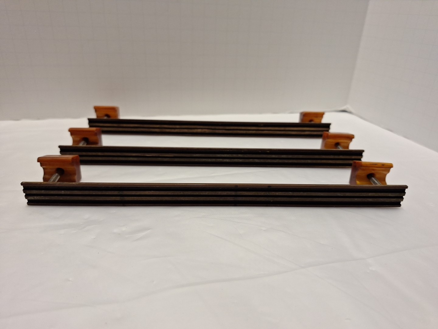 Set of 7 Pulls Butterscotch Solid Brass Bakelite Art Deco MCM Vintage Read Pics