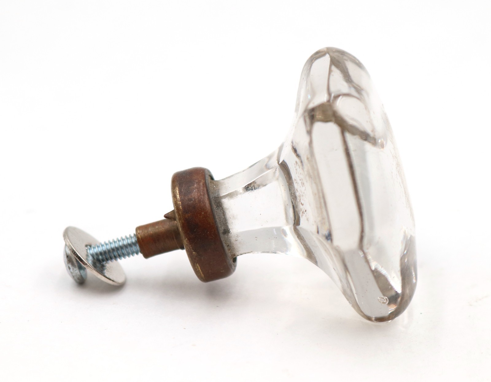 Set of Vintage 2 in. Hexagon Glass Cabinet Drawer Knobs