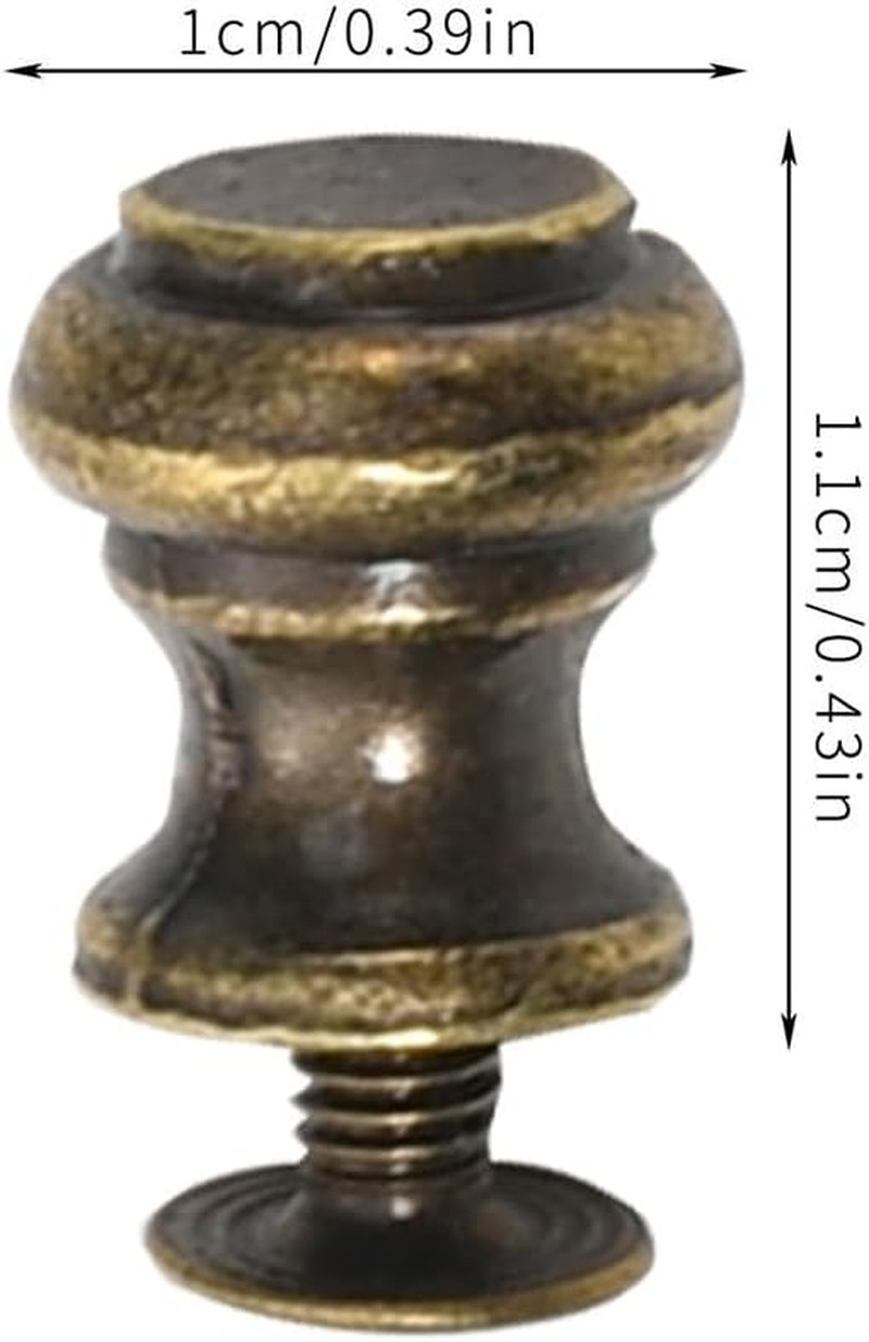 10Pcs Single Hole Mini Drawer Knobs, Antique Bronze Pulls Handles for Jewelry Bo