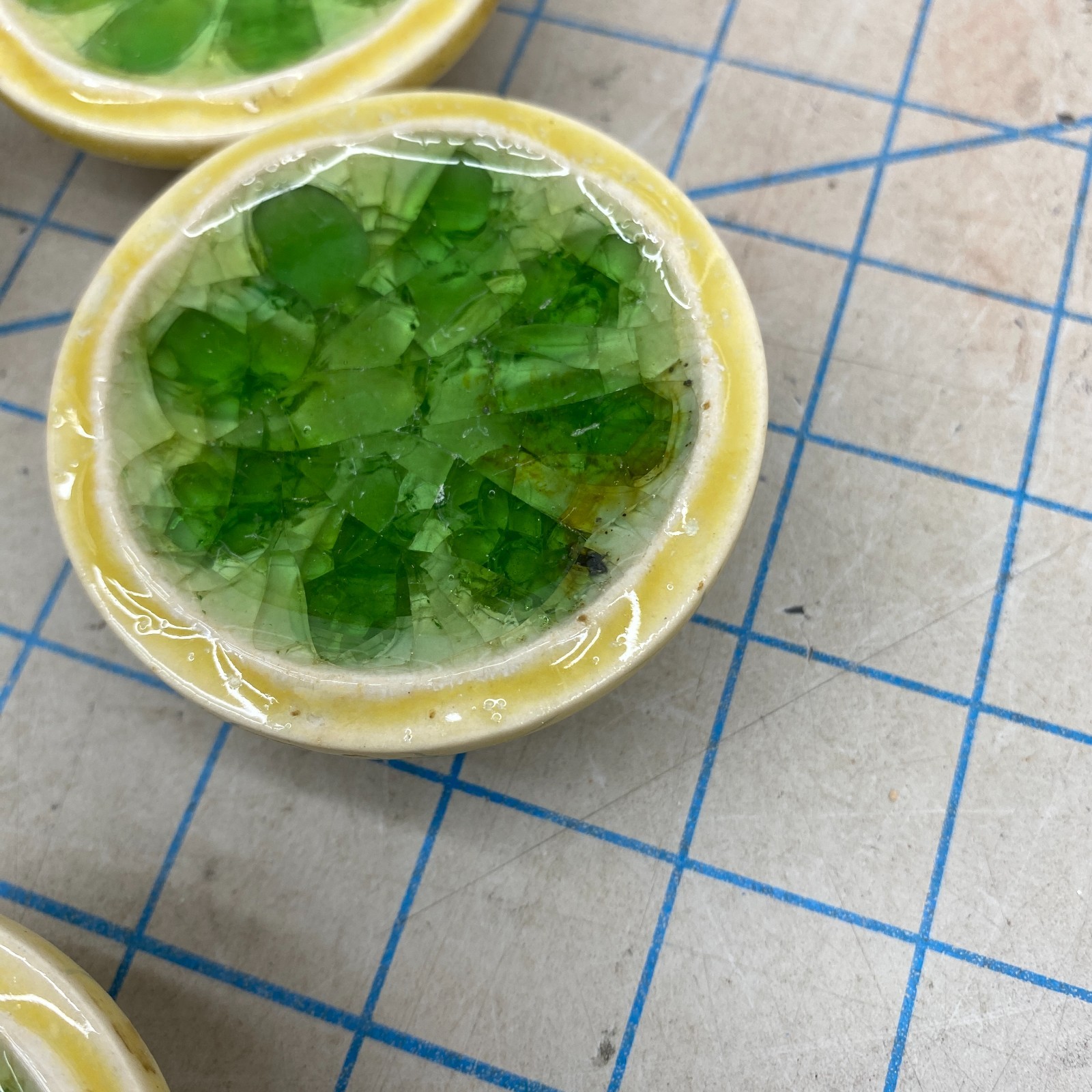 x15 BIG Vintage Mid Century Retro 60s Green Lemon Dresser Drawer Pull Knobs