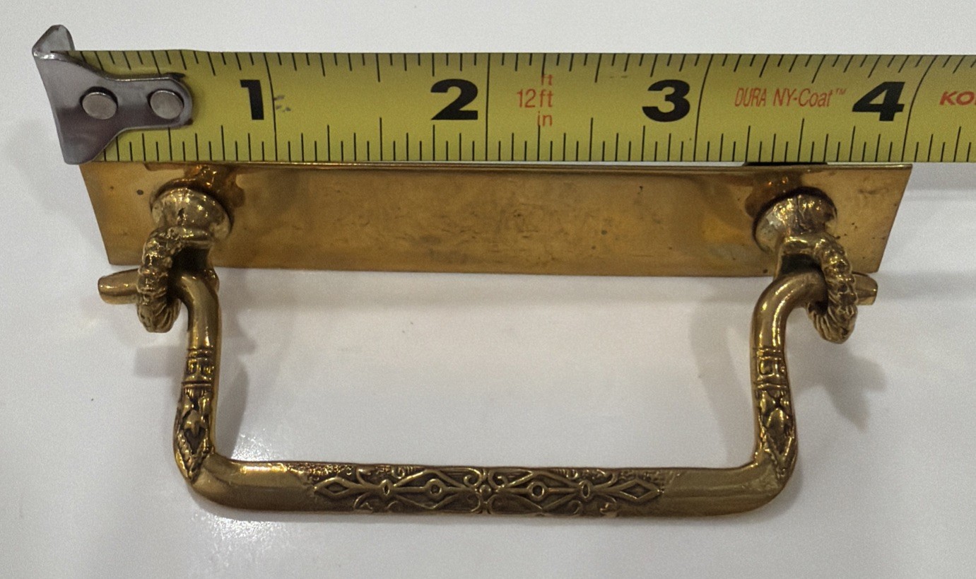 Set of 8 VTG EASTLAKE STYLE Brass Dresser Pulls Rectangular Art Deco Victorian