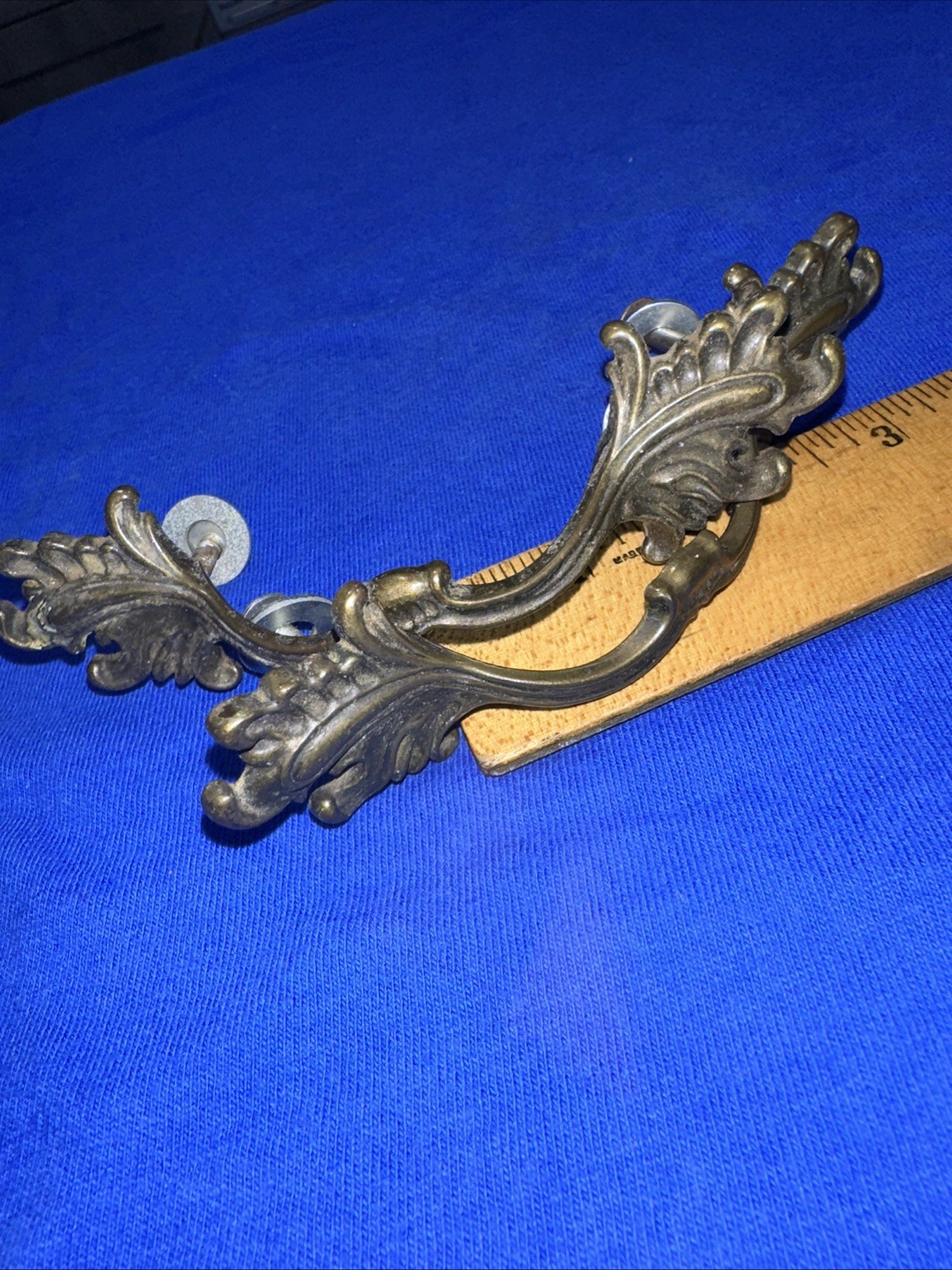 2 Vintage Cabinet Door Drawer Pulls Bureau Etc, Used