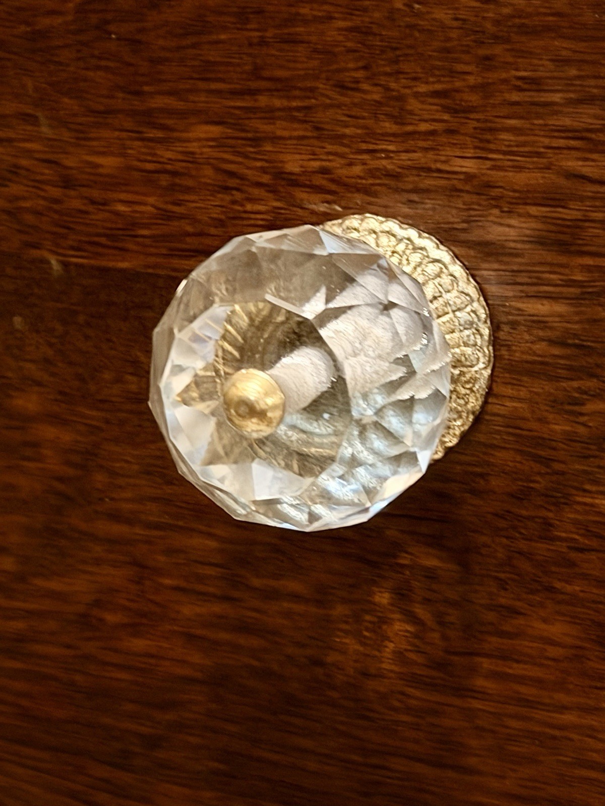 Clear Crystal Glass & Brass Drawer Pulls Vintage Style Cabinet Wardrobe Knobs