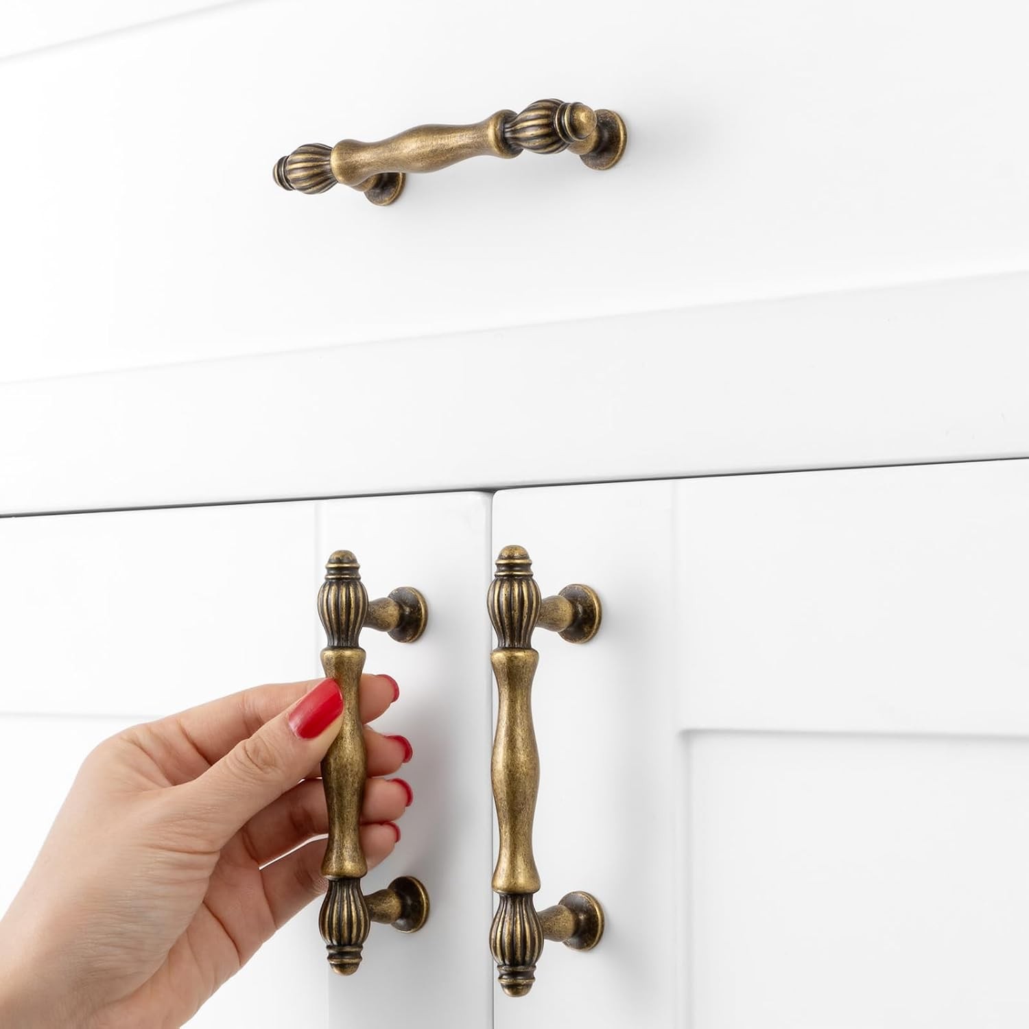 10pk 3″ Vintage Brass Cabinet Handles