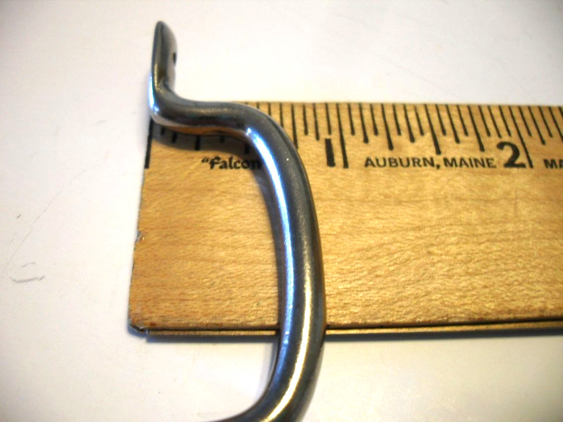 Vintage Nos Small Nickel Bread Board / Drawer Finger Pull Cabinet Door Handle