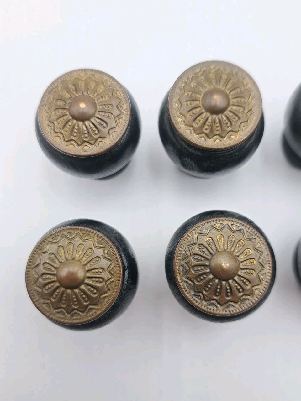 Vintage Drawer Pulls Door Spool Cabinet Knobs Cabinet Wooden Hardware Lot of 8
