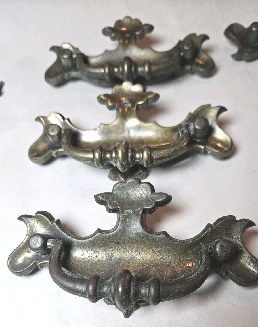 Vintage Keeler Brass Co KBC P2308 Chippendale Bail Pulls 2-1/4″ Center Set of 7