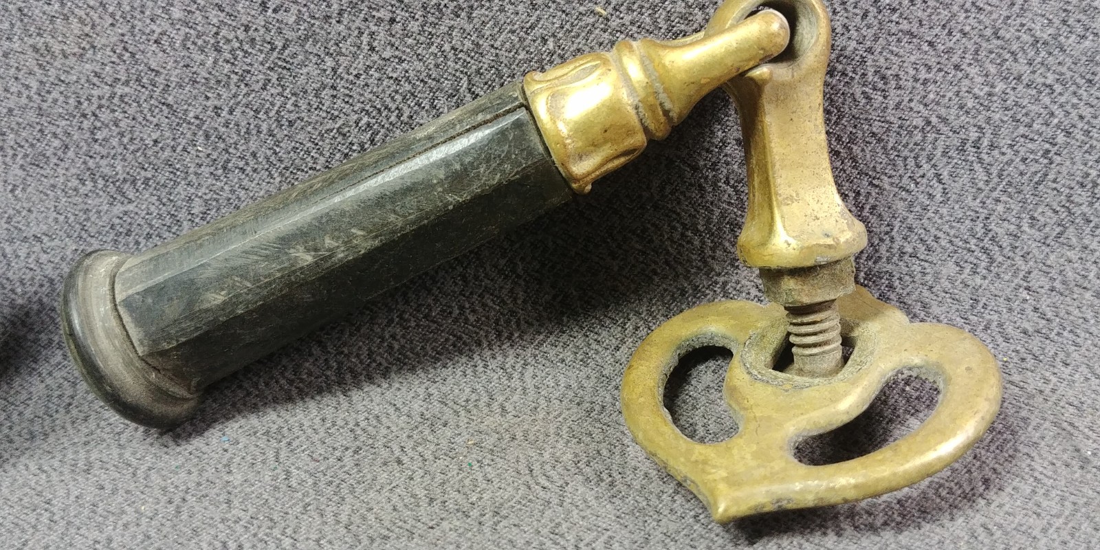 2 Tassel Handle Pendant Door Pull Brass Carved? Black Stove Unknown Antique Lot