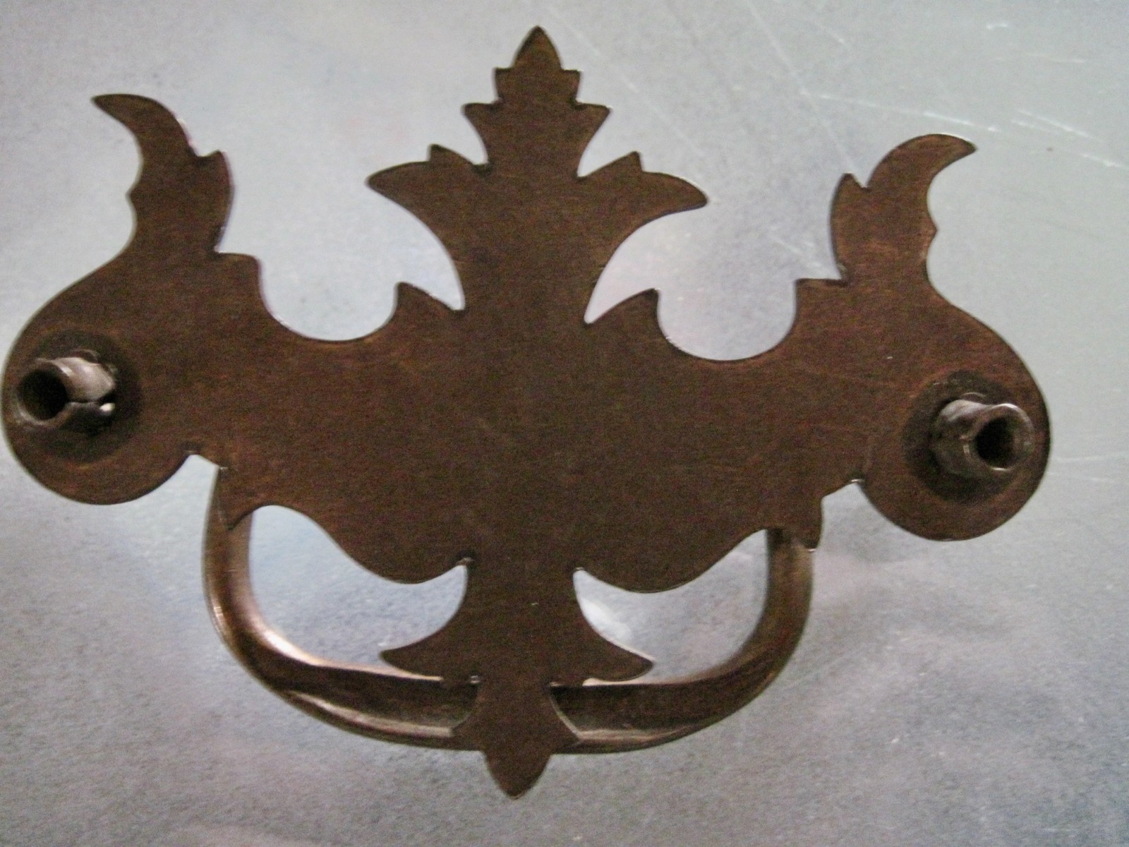 Vintage Brass Drawer Handles Hardware 3” Centers Set of 10 Batwing Chippendale