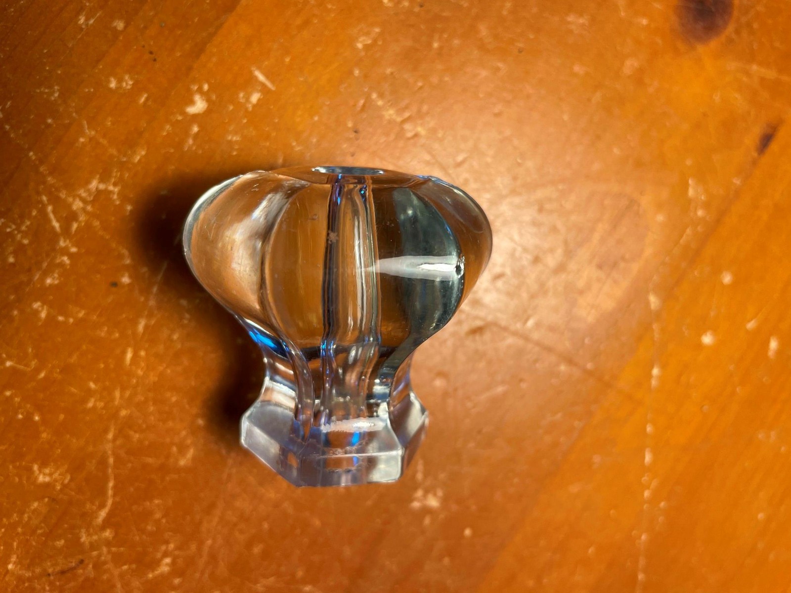 Antique Hexagonal Glass Cabinet Drawer Pull Knob Vintage Furniture Hardware