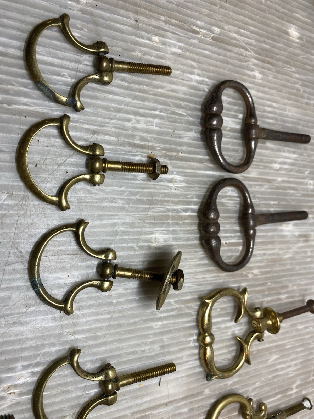 Vintage Lot Of 14 Drop Pulls Various Styles And Sizes