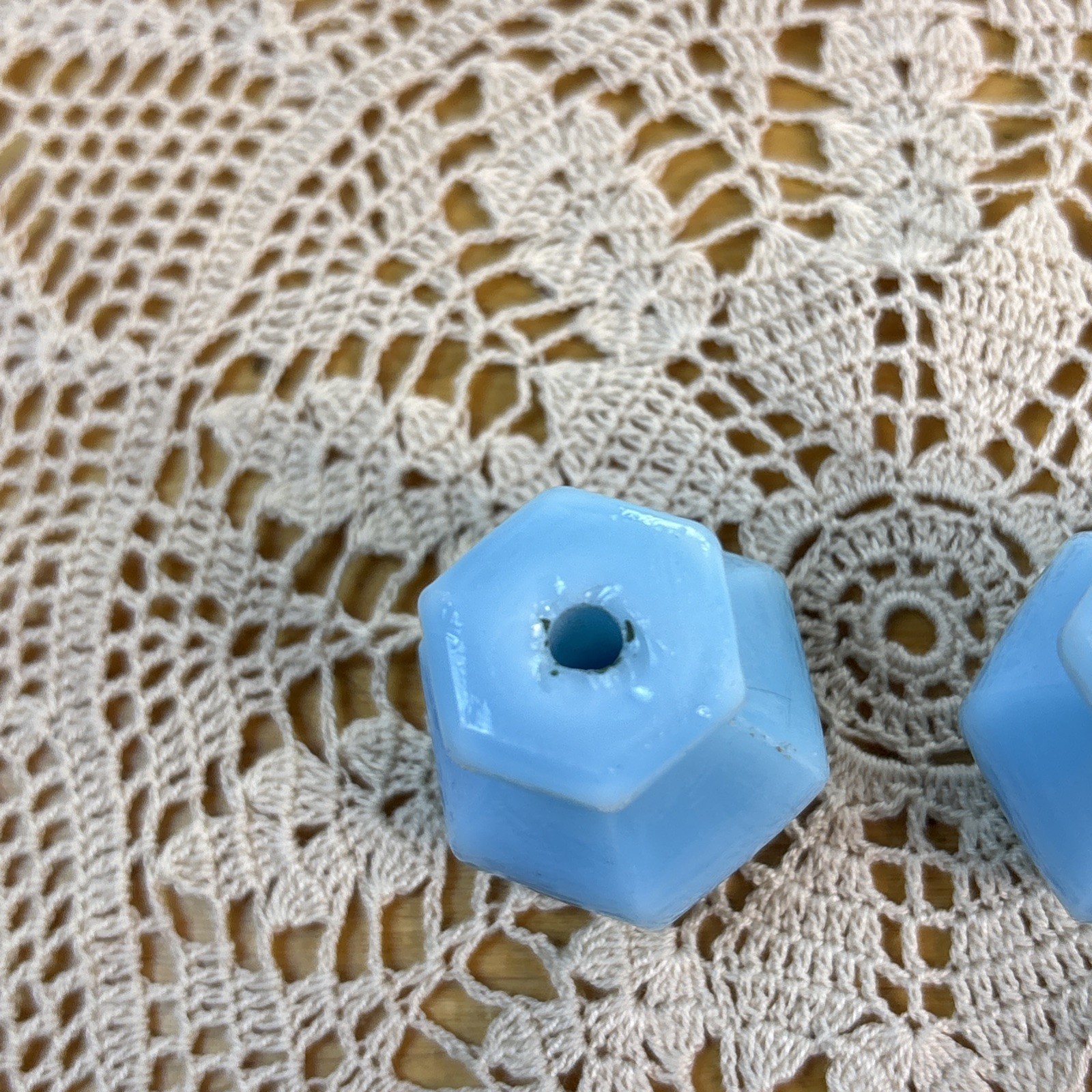 UNUSUAL RARE ROBIN BLUE ART DECO GLASS PULL ANTIQUE