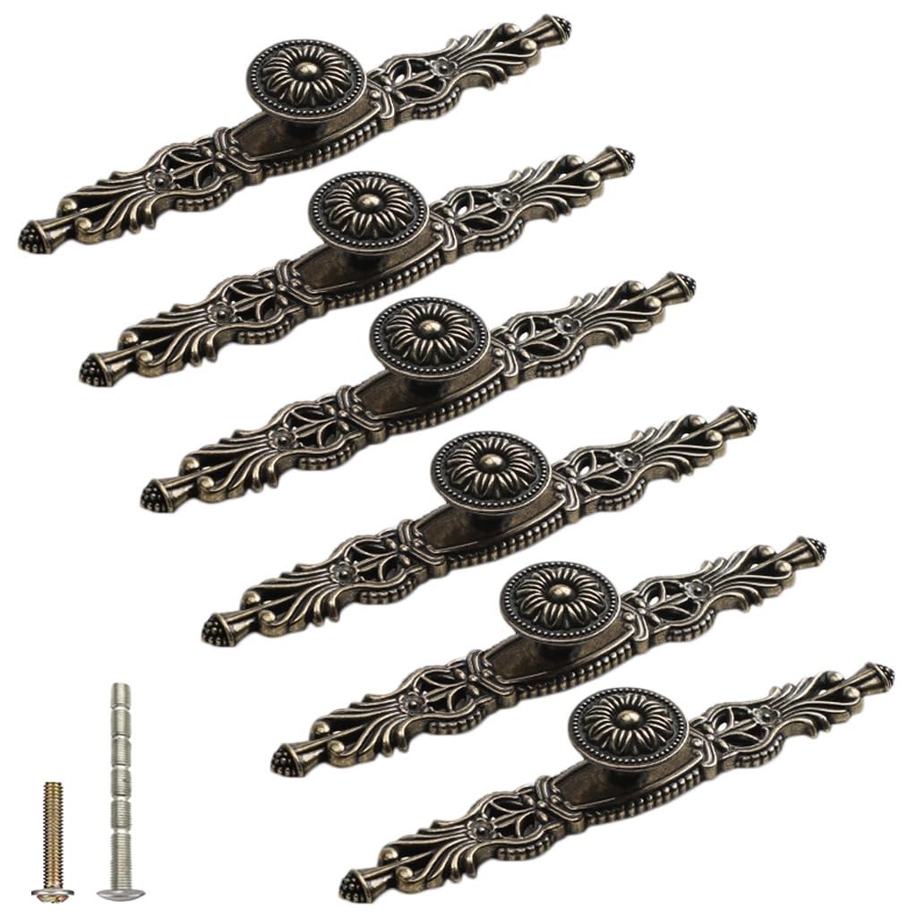Antique Bronze Cabinet Pulls 6.5″ Zinc Alloy Handles Vintage Cabinet Hardware