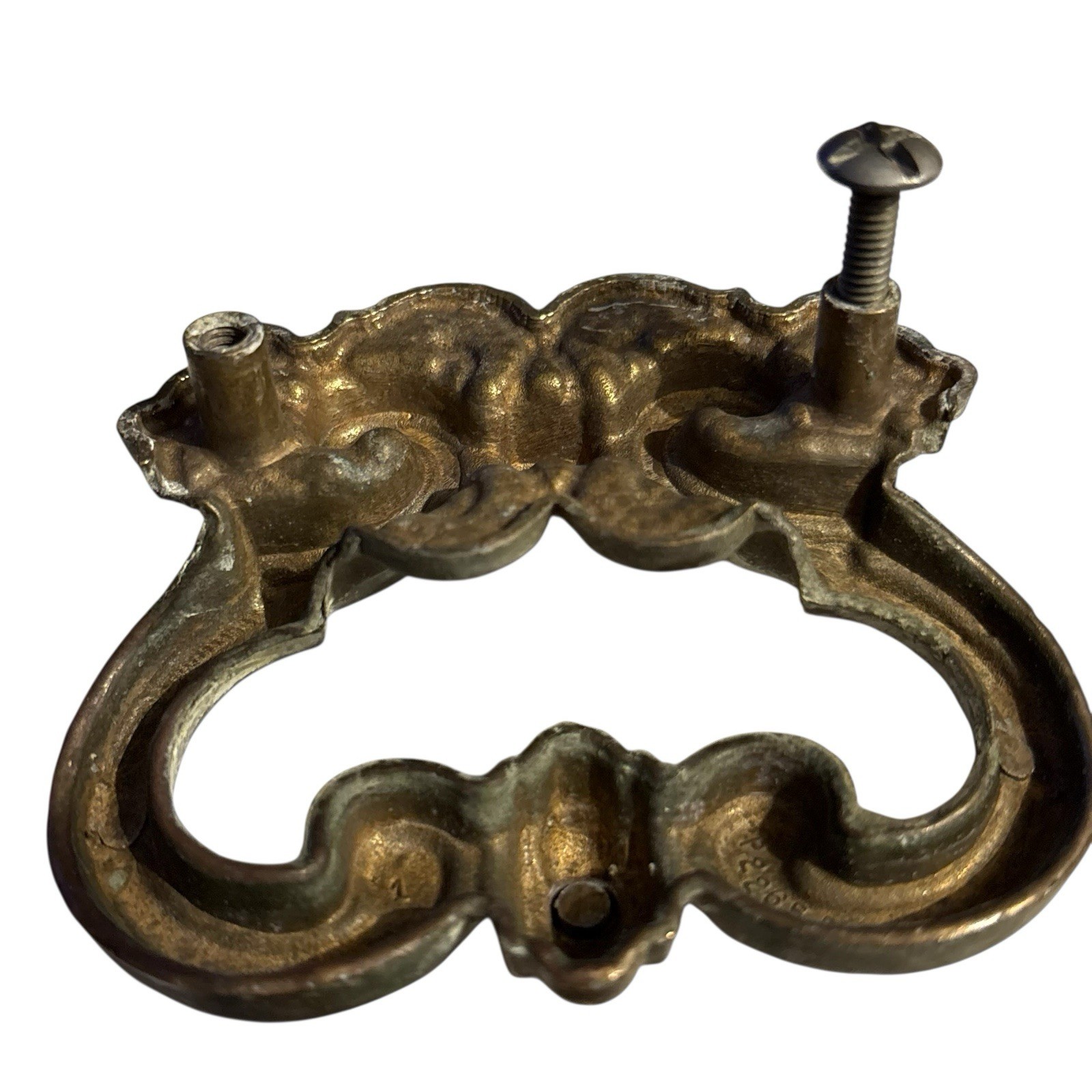 3” Brass Finger Pull Drawer Handle Ornate Victorian Set of 4 Antique Vintage
