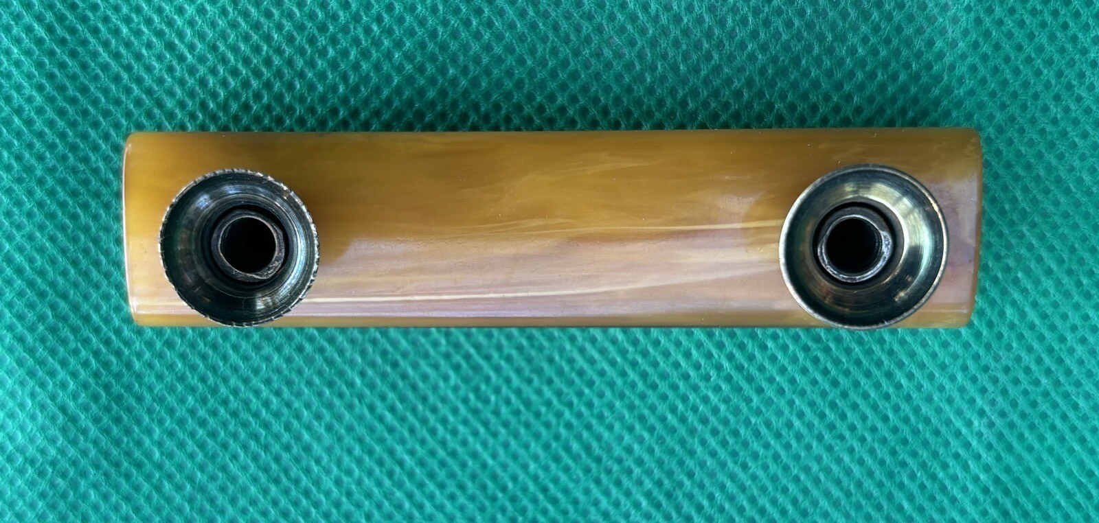Art Deco Antique Hardware Brass & Tortoise Amber Bakelite Drawer Pull 2”centers