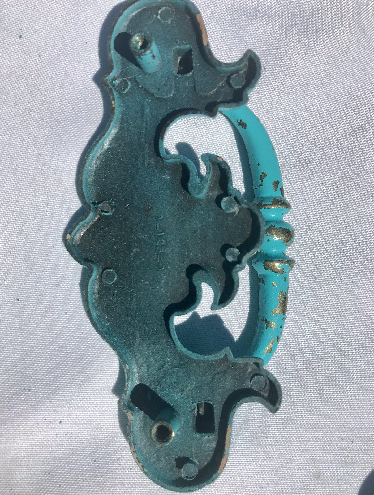 Vtg Turquoise Blue Dresser Desk Cabinet Drawer Pulls 5.5” Set 8 Cottage Western
