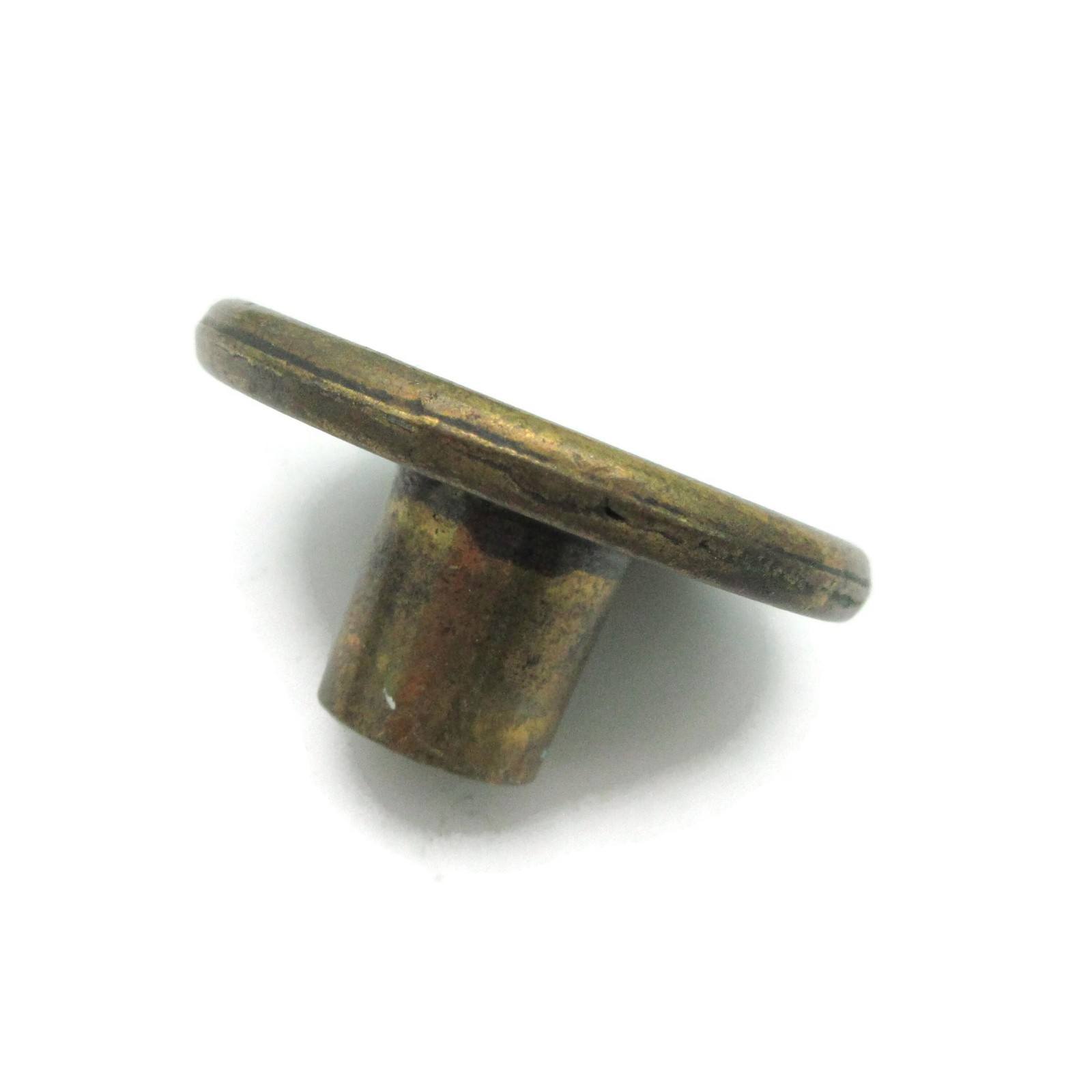 Vintage Floral Drawer Knob 1 5/8″ Diameter Round Brass Tone Pull KBC N5658 LF8