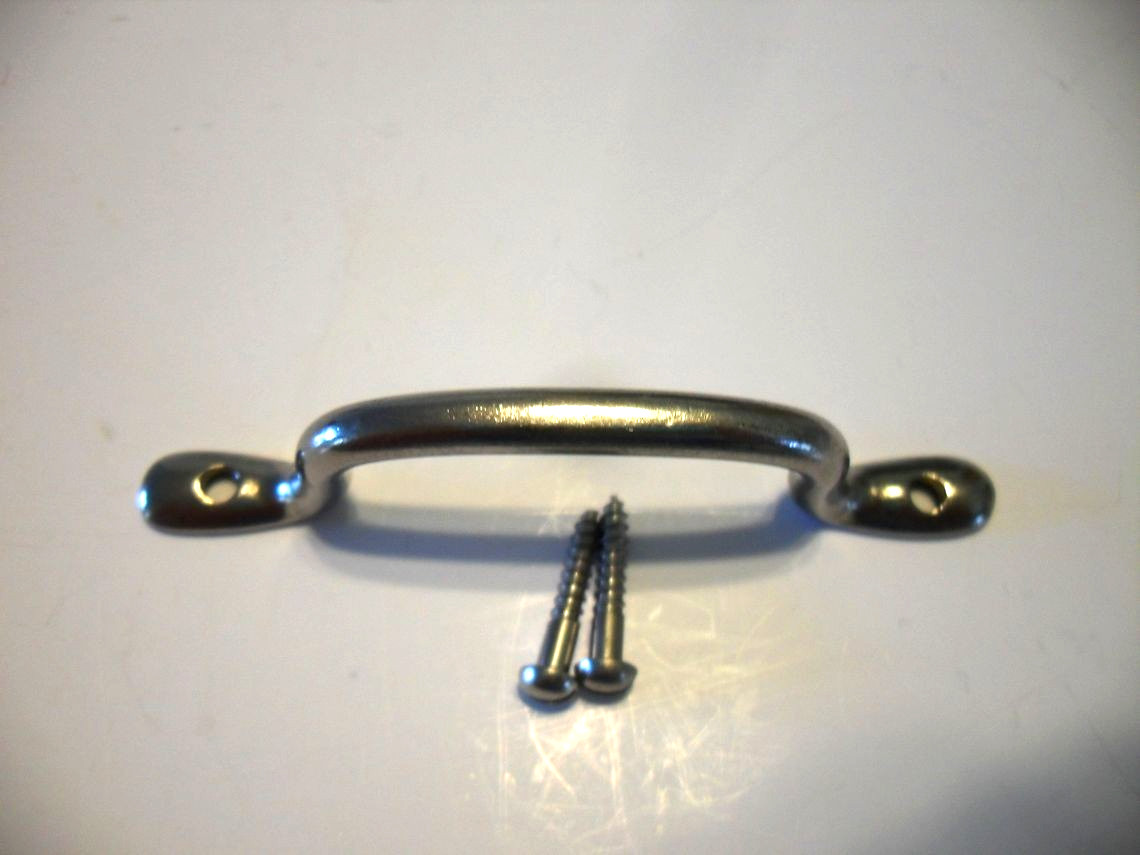 Vintage Nos Small Nickel Bread Board / Drawer Finger Pull Cabinet Door Handle