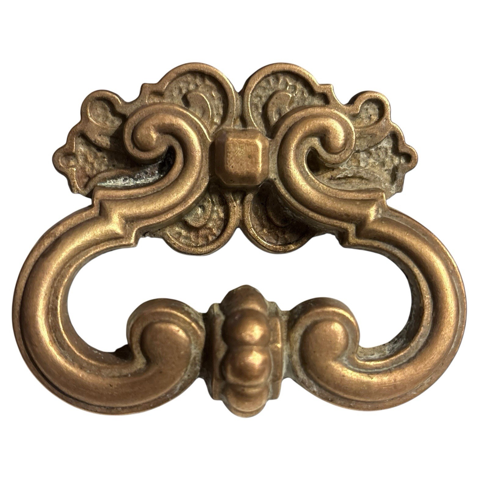 3” Brass Finger Pull Drawer Handle Ornate Victorian Set of 4 Antique Vintage