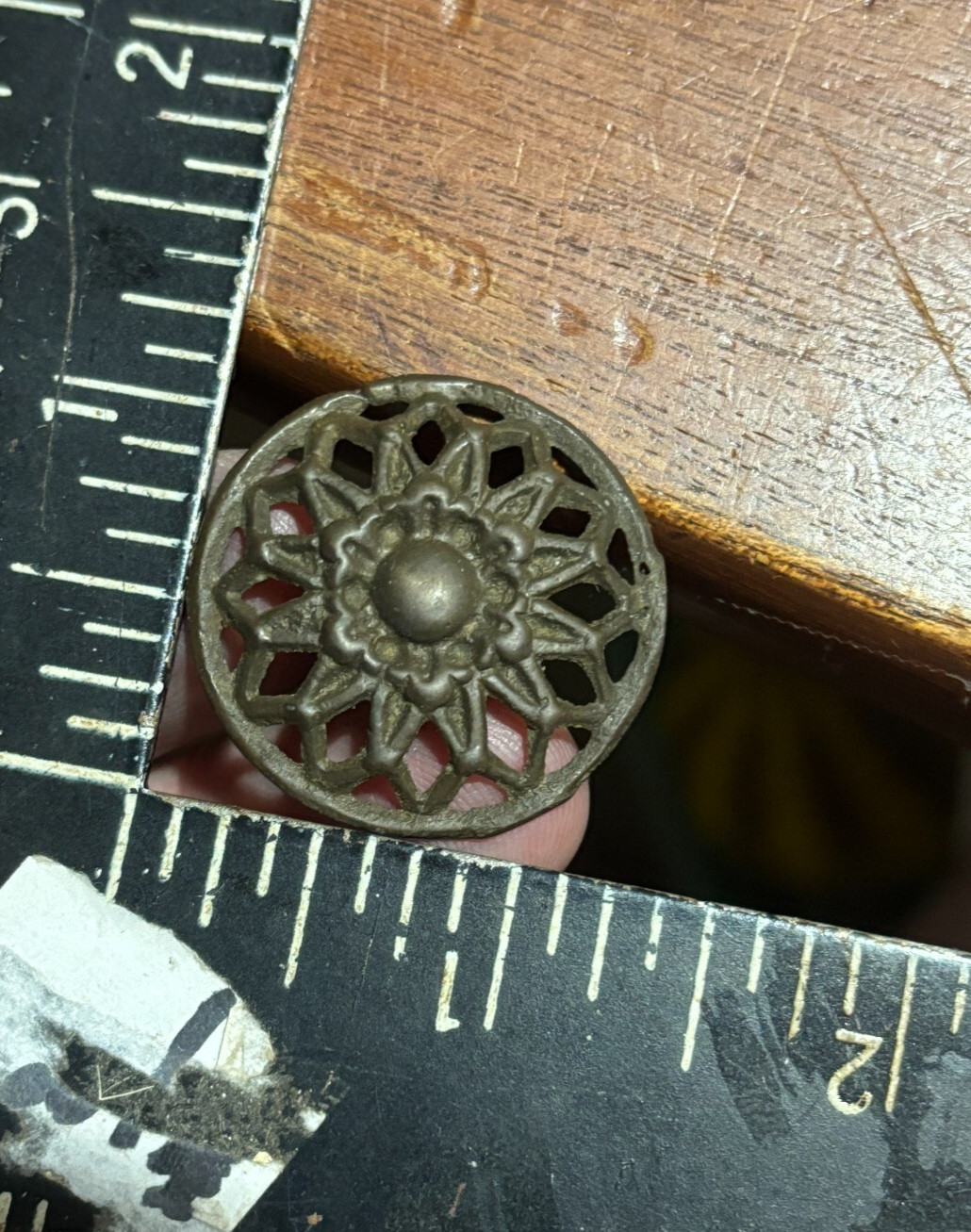 Vintage Antique Ornate Round Cabinet Knob Drawer Pull 1 1/4 inch