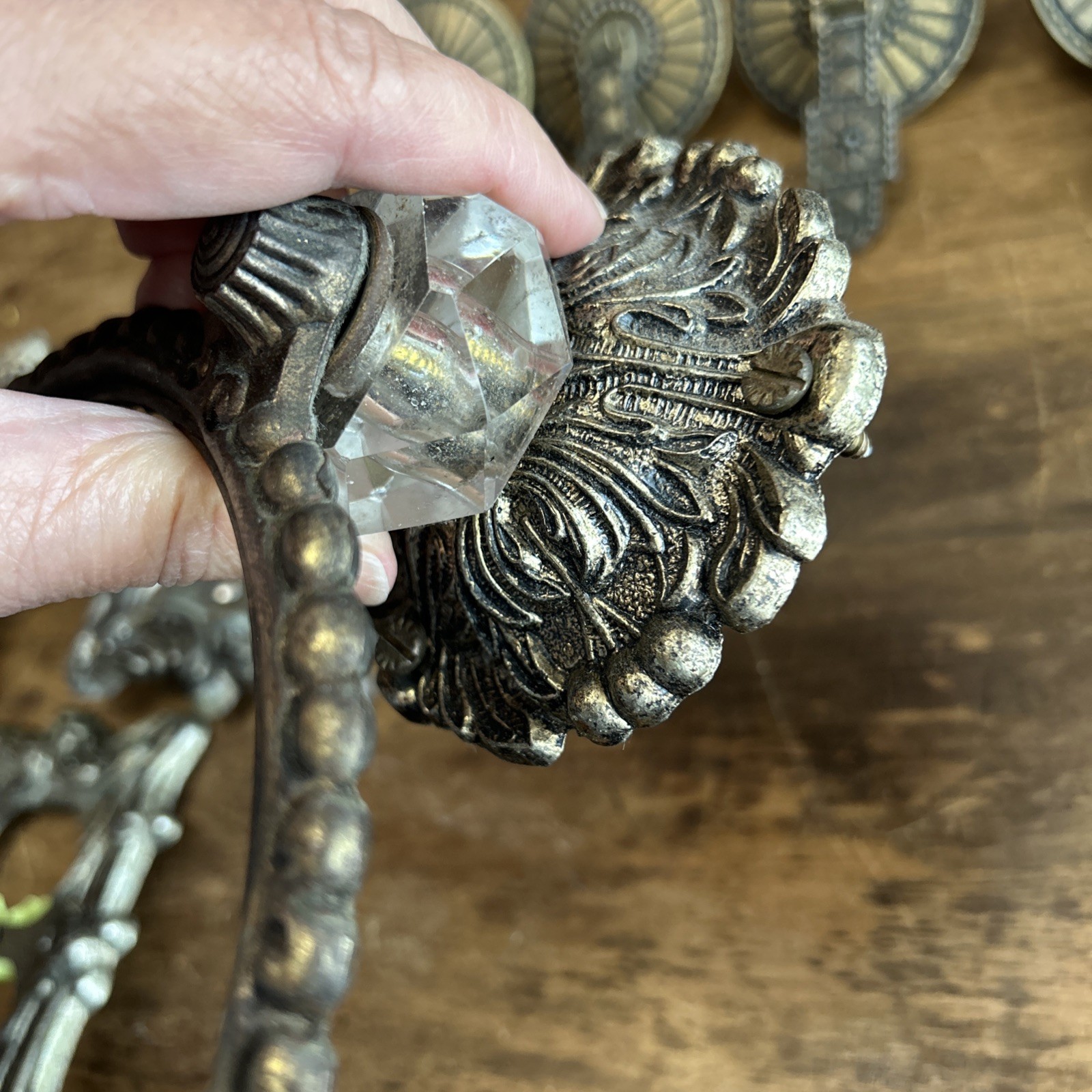 Vintage Hyer & Edmar Ornate Cabinet Pulls, Plate Covers & Towel Rings Lot of 17
