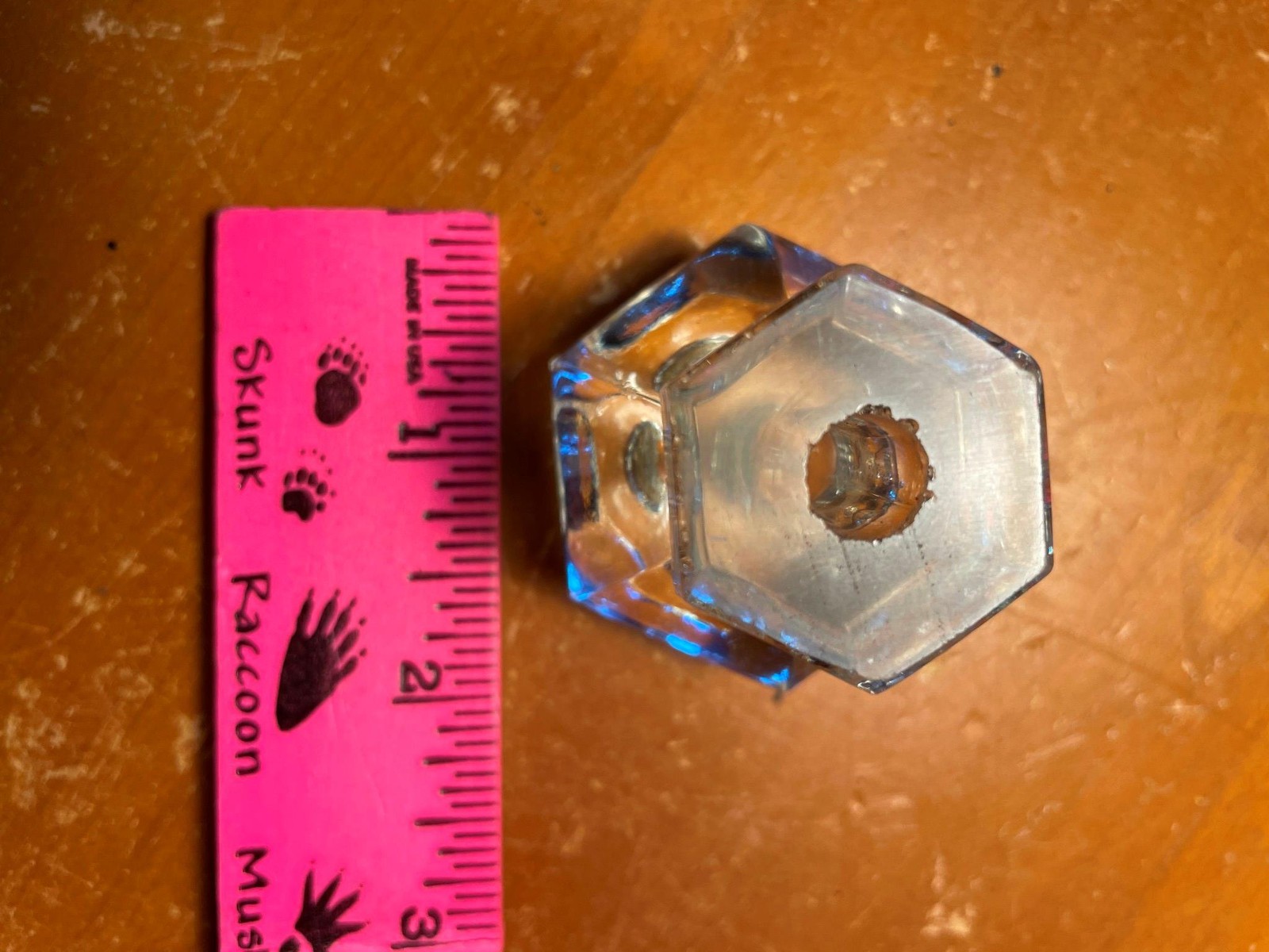 Antique Hexagonal Glass Cabinet Drawer Pull Knob Vintage Furniture Hardware