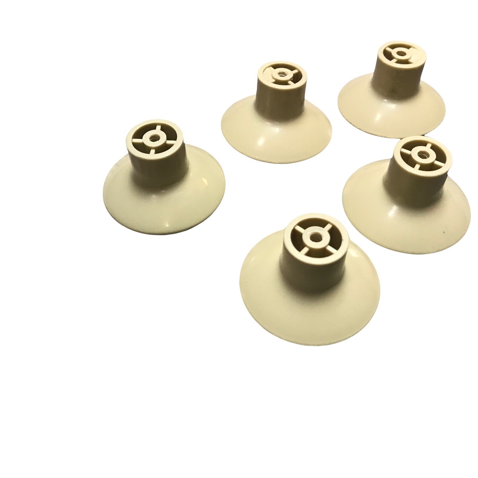 VTG Beige Pebbled Concave Plastic 1940s Pull Knob Crackled Texture MCM Retro 5