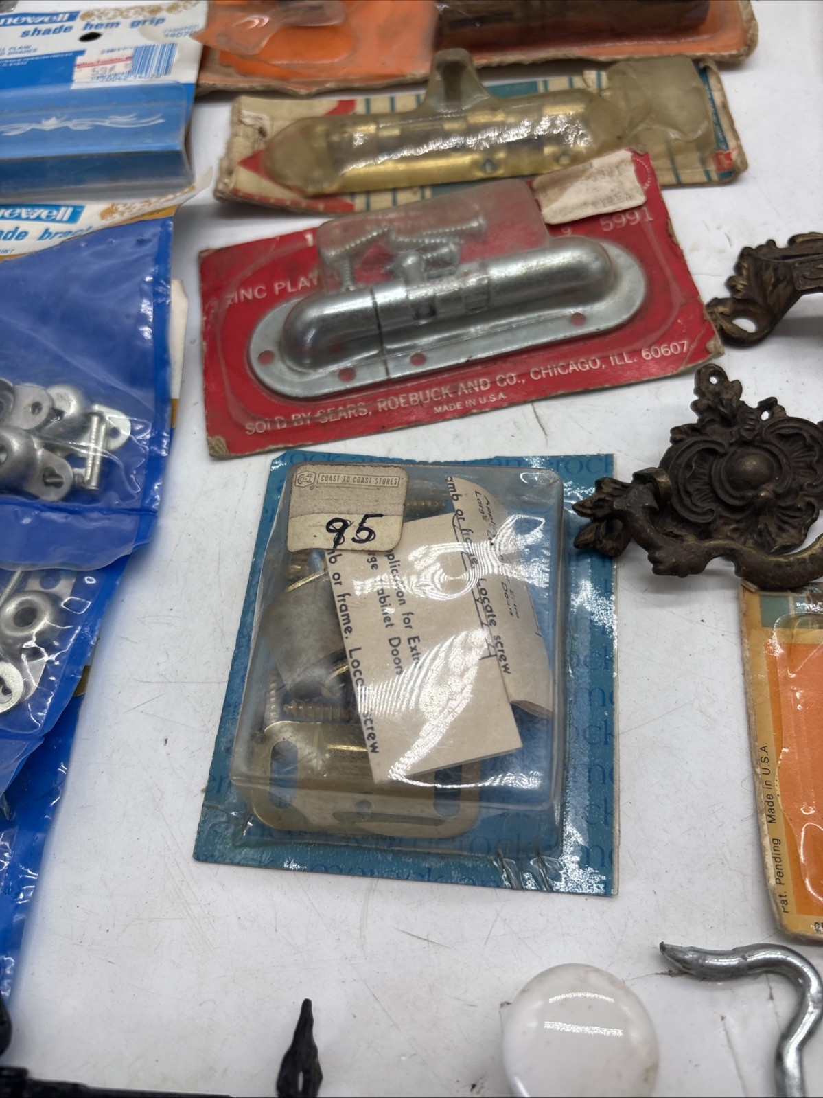 Lot of Mixed Hardware Furniture Drawer Pulls Handles Metal Brass Bolts Hooks