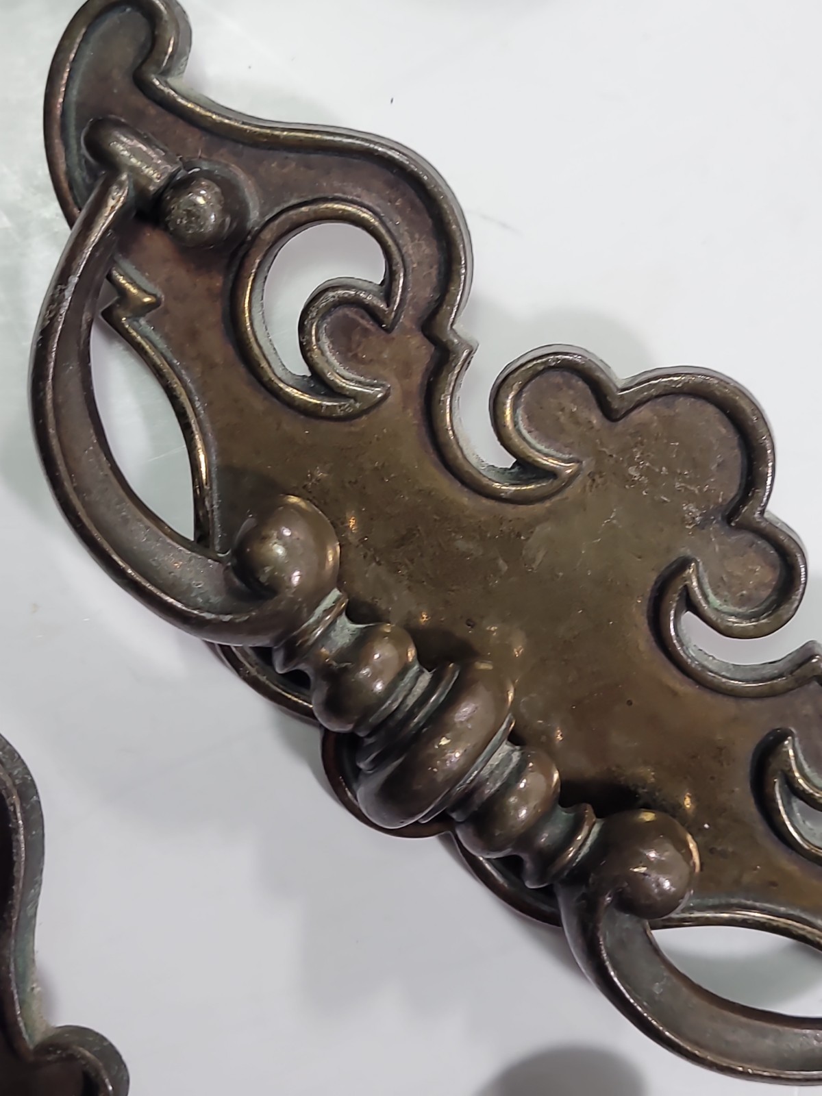 Vintage Brass Batwing Chippendale Style Drop Bail Pull Drawer Hardware BPC 2716