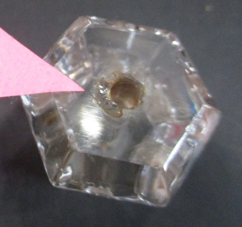 Hexagonal Clear Glass Drawer Knobs 6 Sided Dresser or Cabinet Pulls Salvage 6 PC