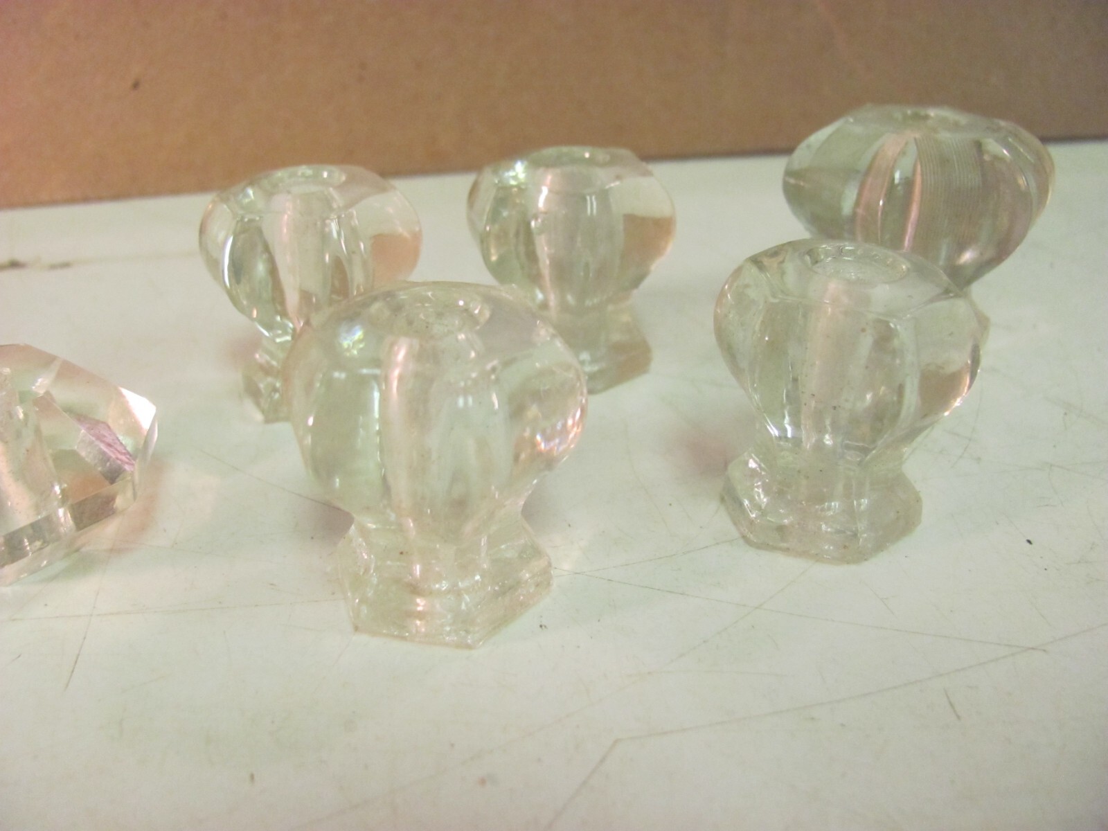 VINTAGE LOT GLASS DRAWER CABINET DOOR PULLS KNOBS FURNITURE DESK USA