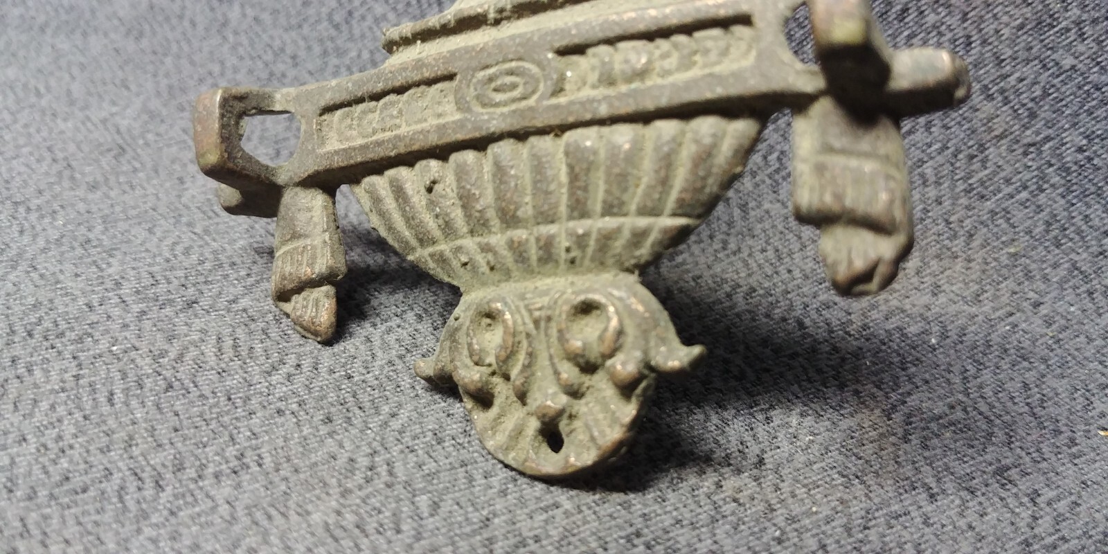 Vase Tassel Brass Back Plate Bail Drop Handle Furniture Pull Hardware Antique