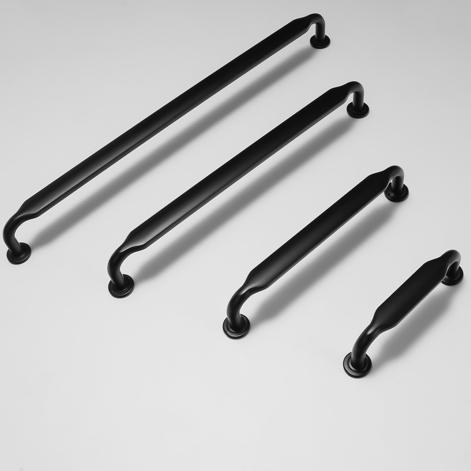 10 Pack Matte Black Cabinet Pulls 3 Inch(76mm) Hole Centers Kitchen Cabinet H…