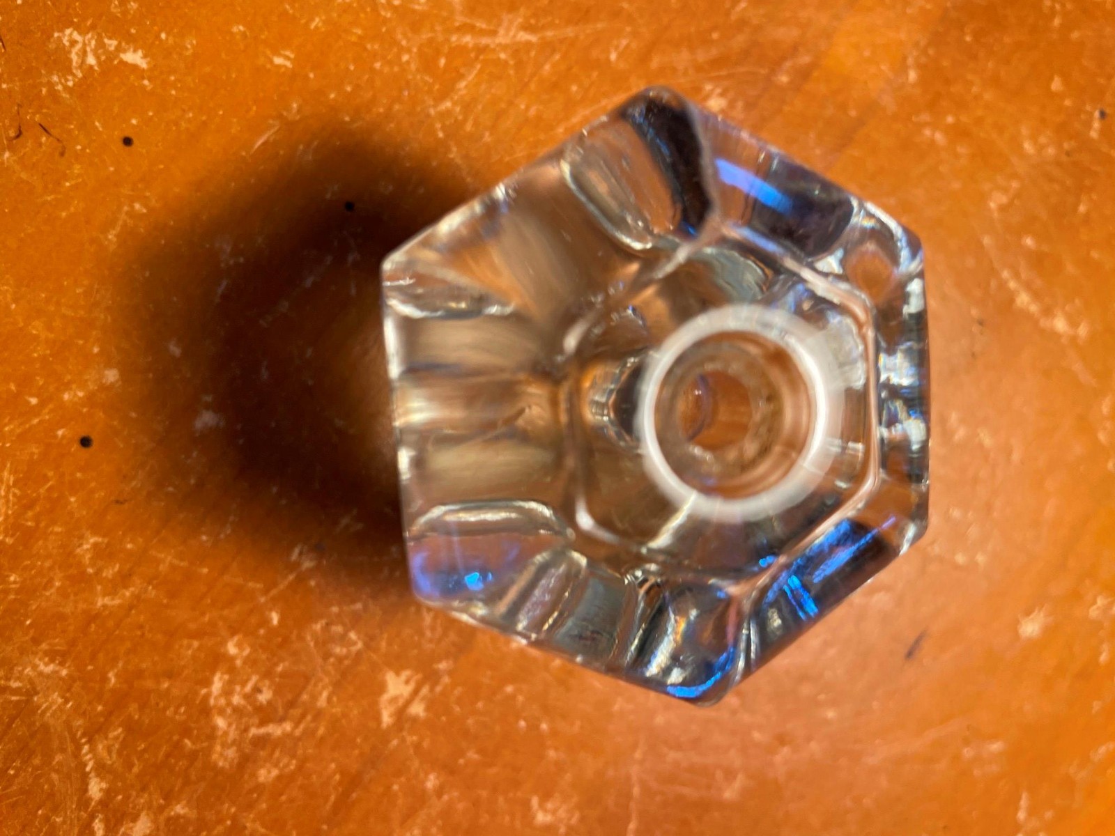 Antique Hexagonal Glass Cabinet Drawer Pull Knob Vintage Furniture Hardware