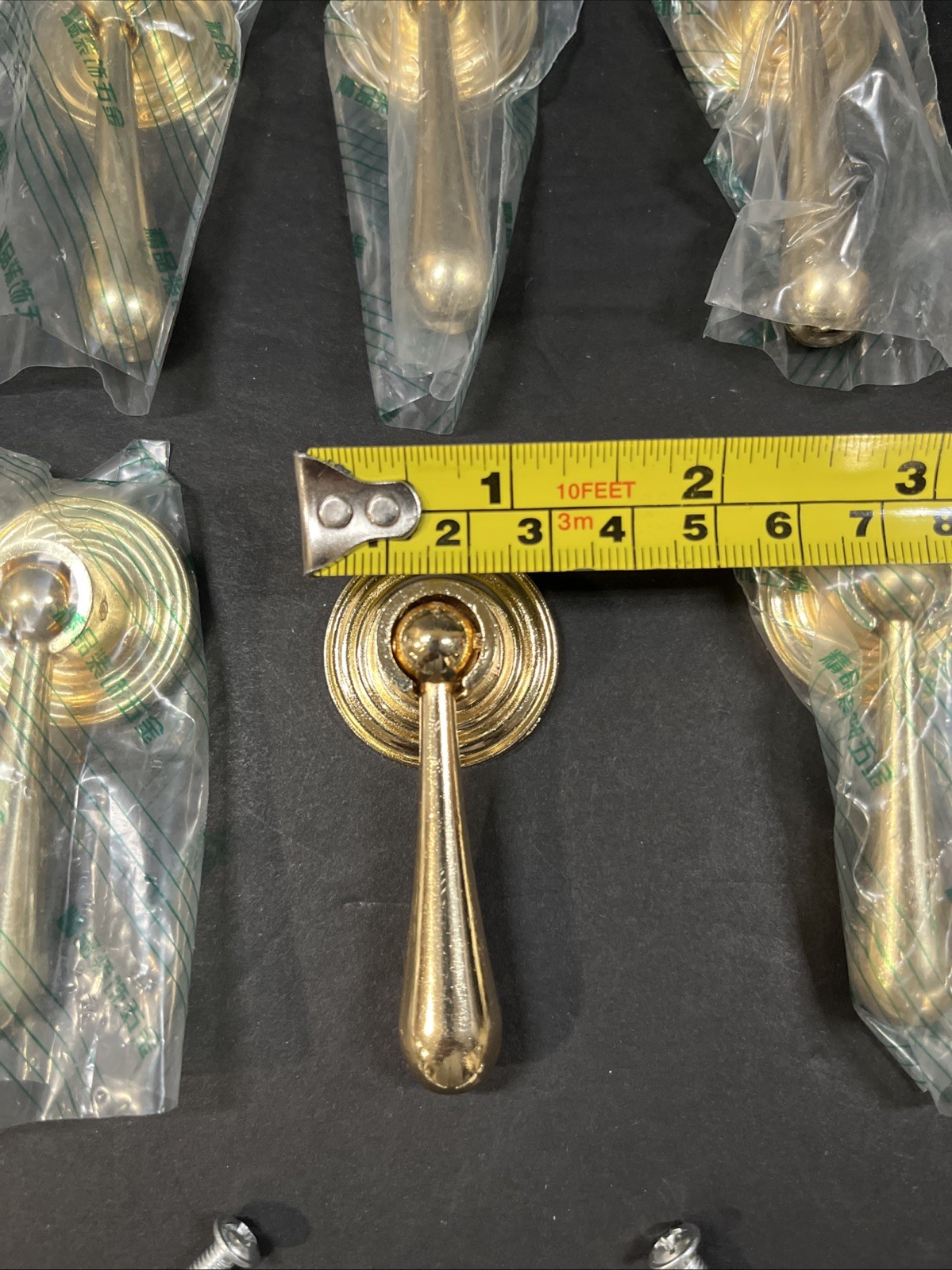 Gold Tone Tear Drop Or Pendant Drawer Pulls Set 6 Screws Classic Cabinet Dresser