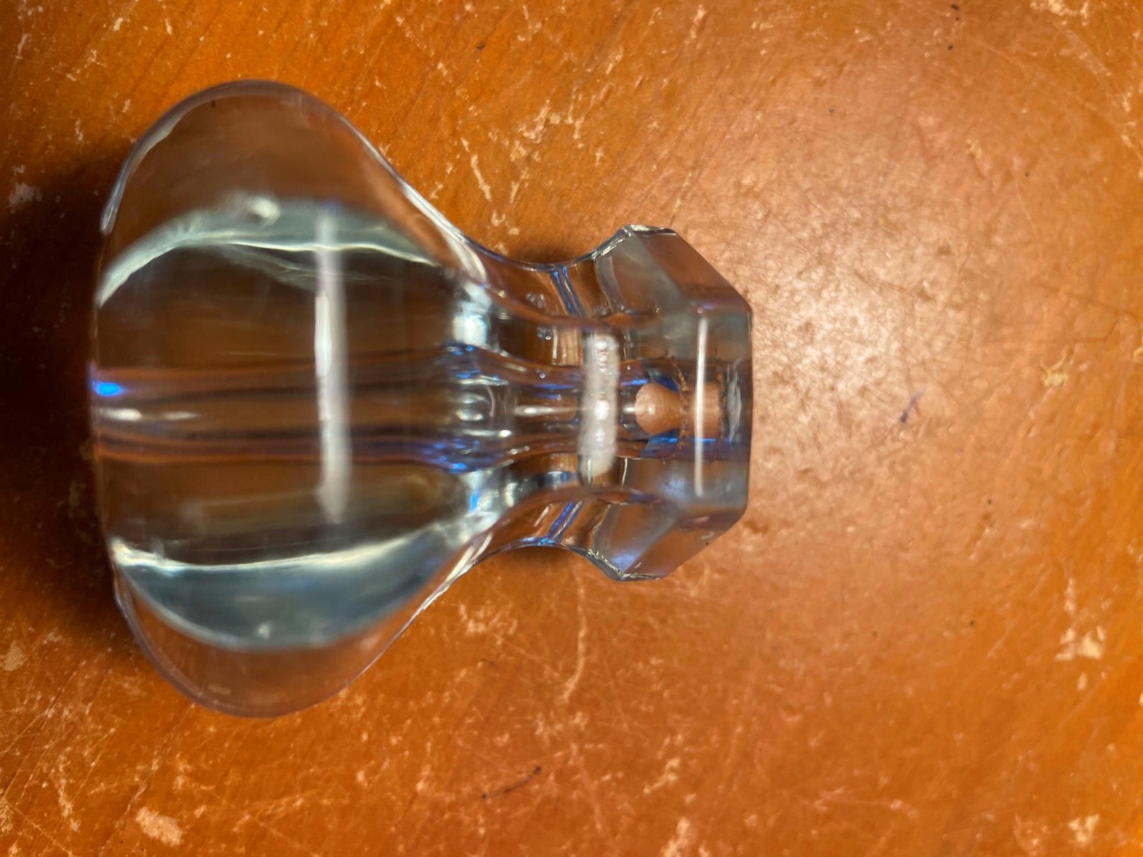 Antique Hexagonal Glass Cabinet Drawer Pull Knob Vintage Furniture Hardware