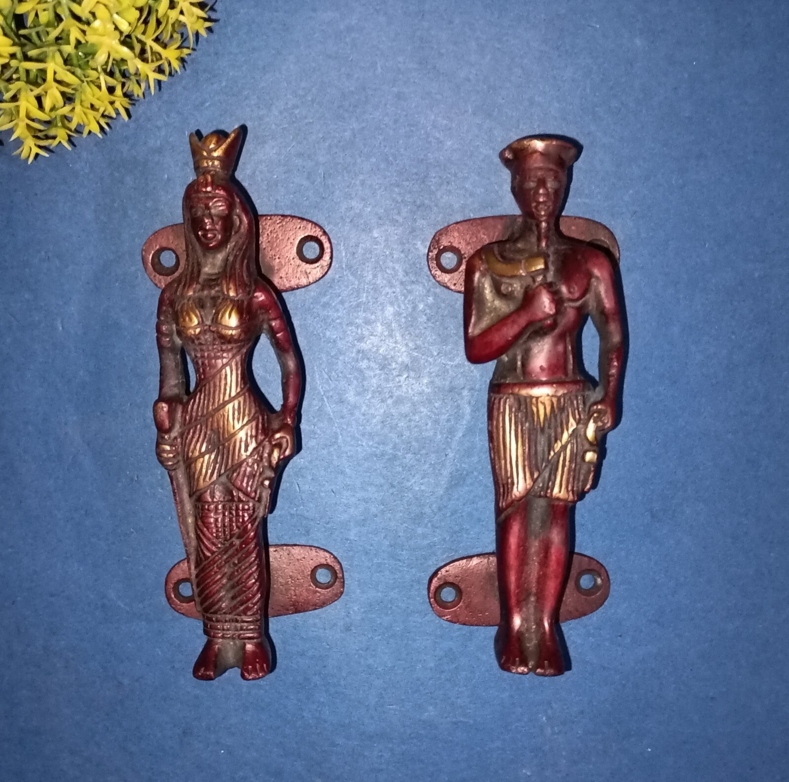 Tribal Man and Woman Door Grip Roman Empires Brass Egypt Door Handles Pair HK560