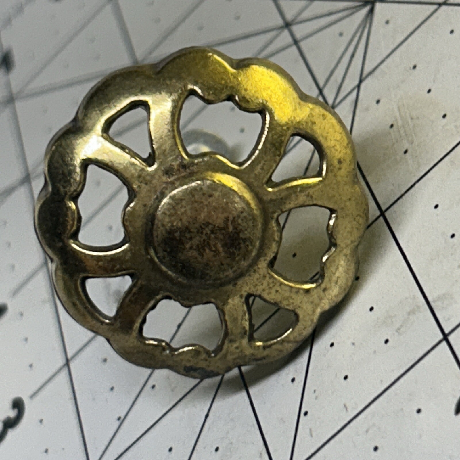 vintage MCM brass metal drawer pull. KBC 1993 43829